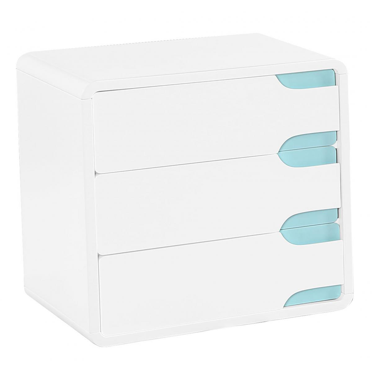 BEATRIX White Chest of Drawers - Small-sized, 3 Drawers