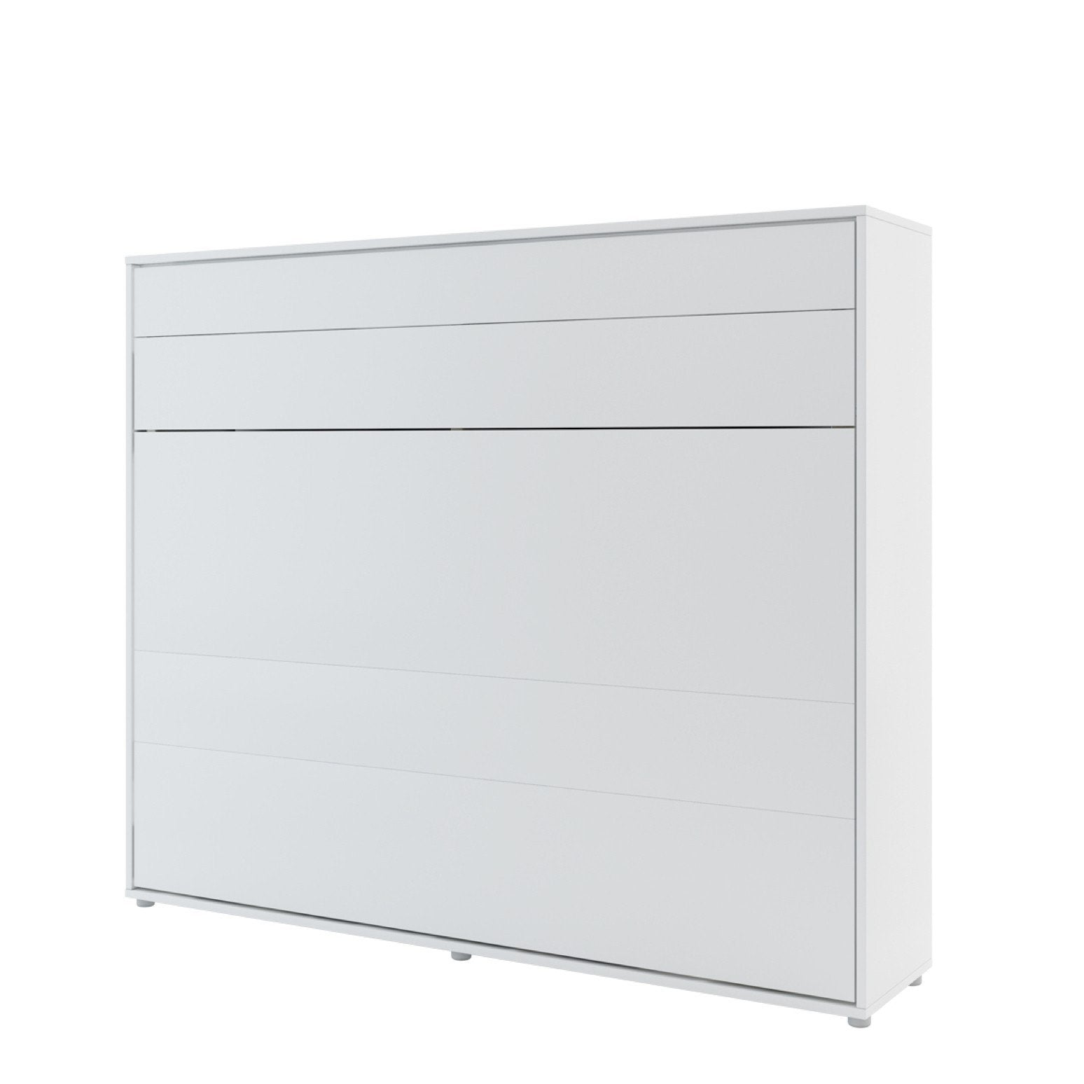 ArtNest Horizontal Wall Bed 160cm with Shelves - White Matt