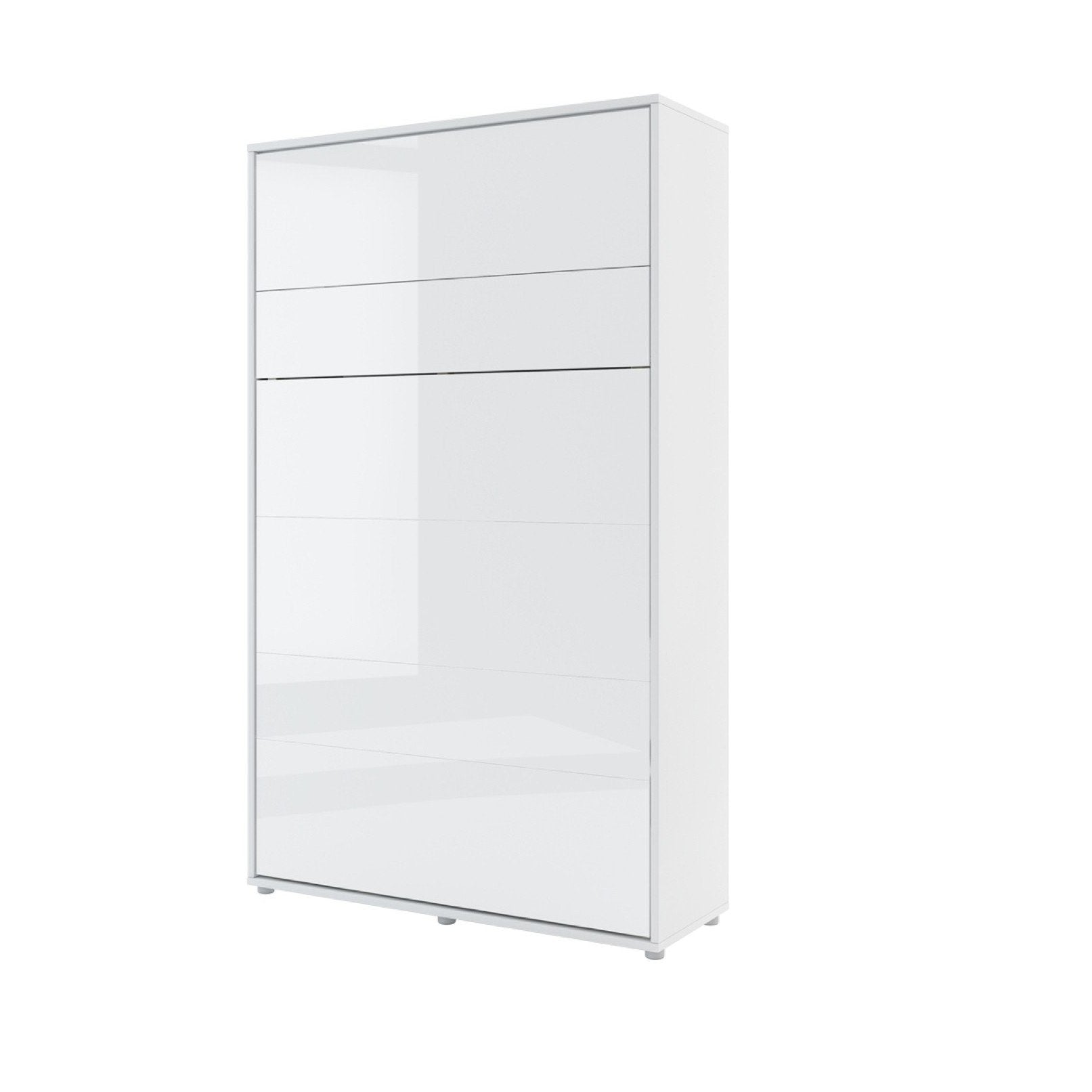 ArtNest Vertical Wall Bed 120cm with Shelf - White Gloss