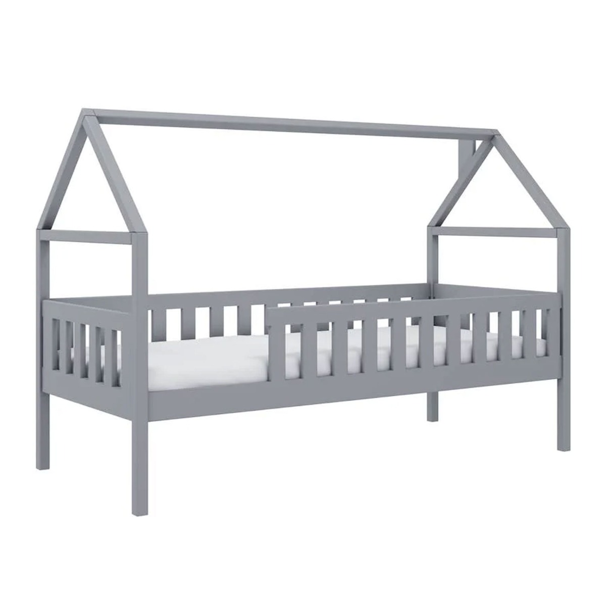 Gilbert Lux Wooden Single Bed with Foam/Bonnell Mattresses - Grey