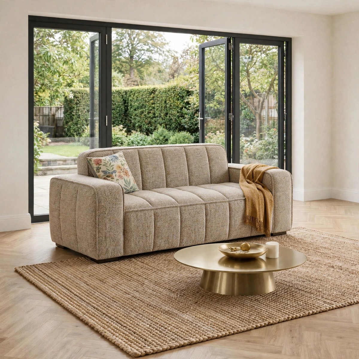 EVERSBY Fabric 3 Seater Sofa - Beige
