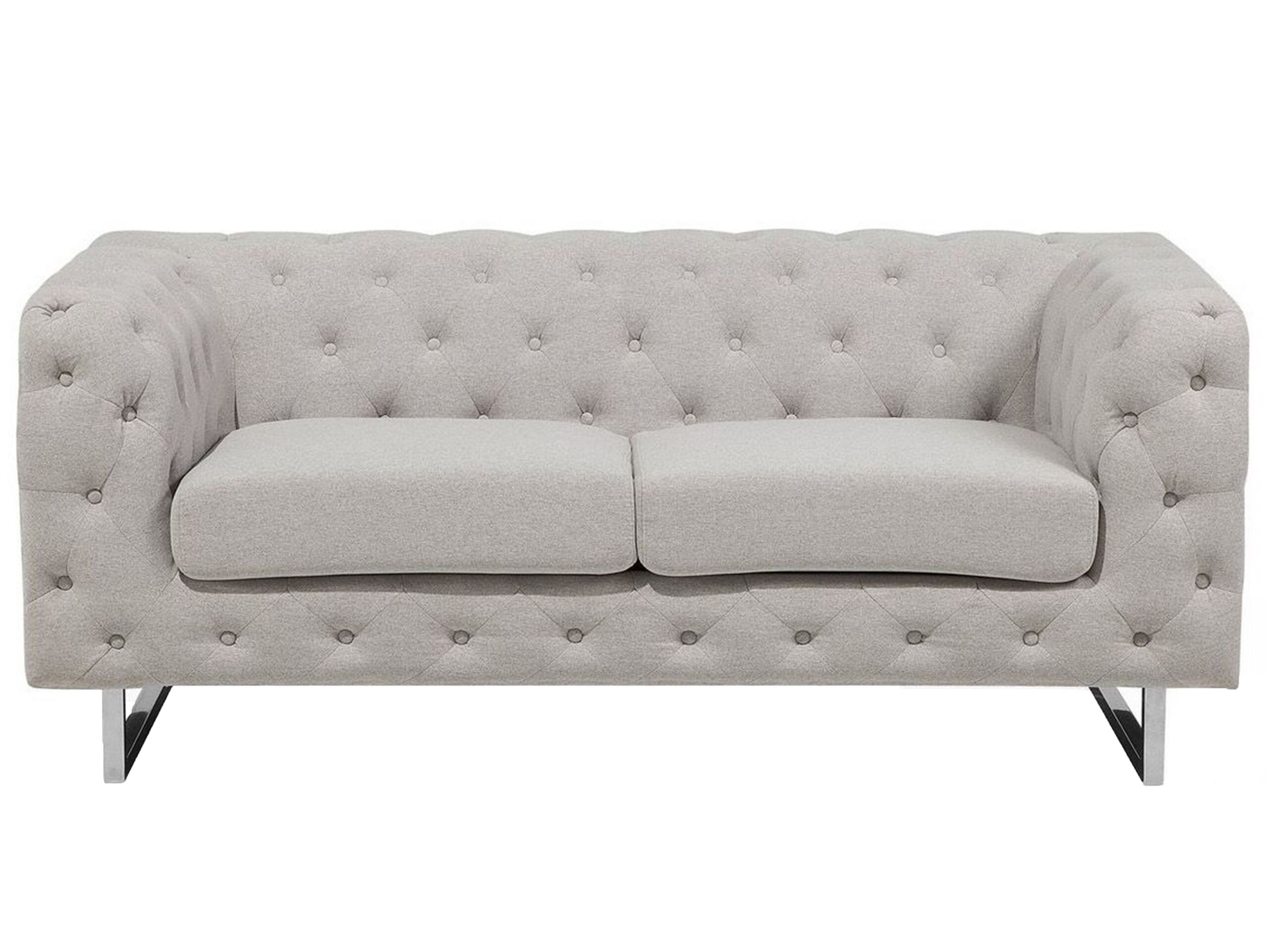 2 Seater Fabric Sofa Beige VISSLAND