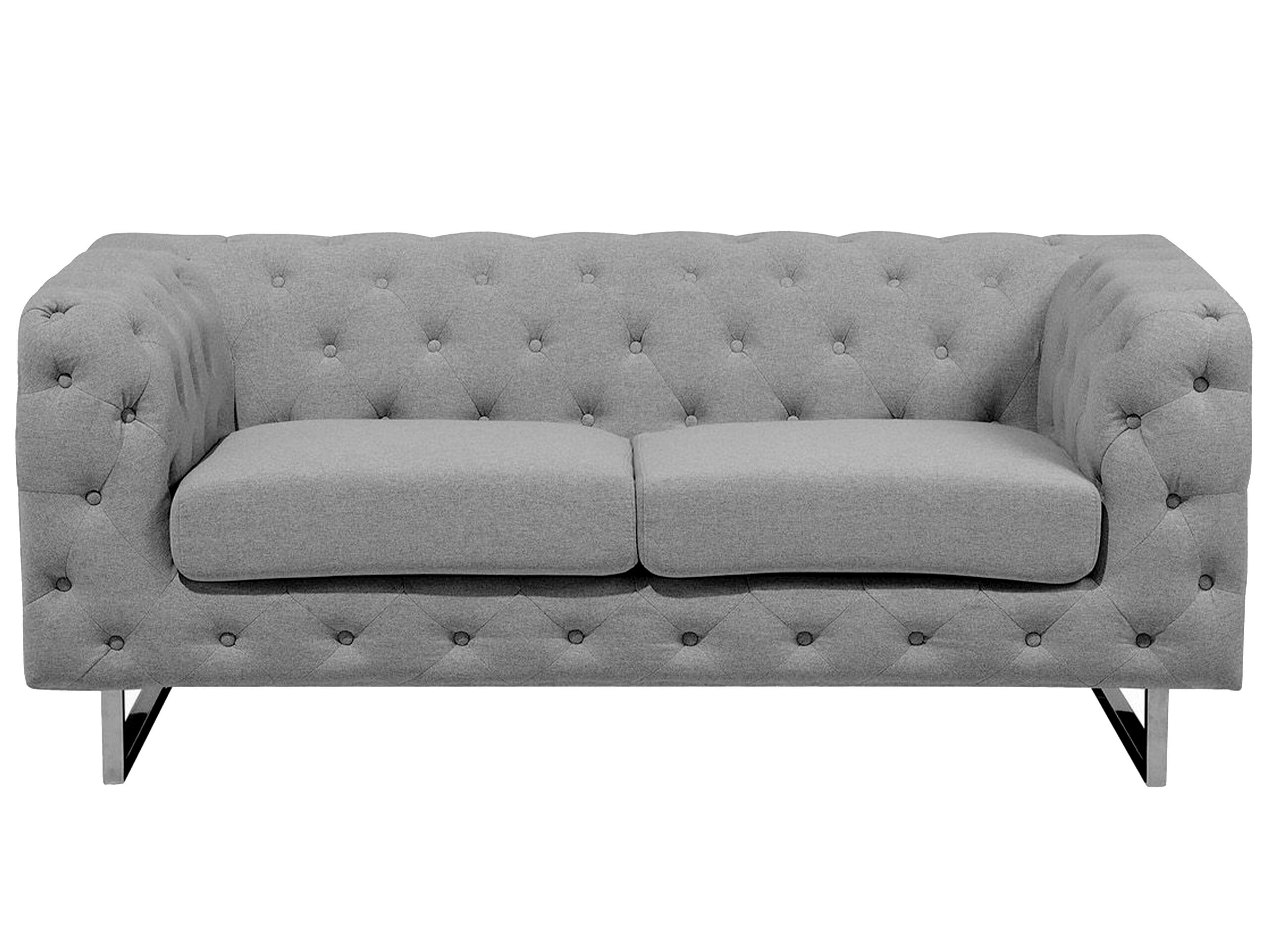 2 Seater Fabric Sofa Grey VISSLAND