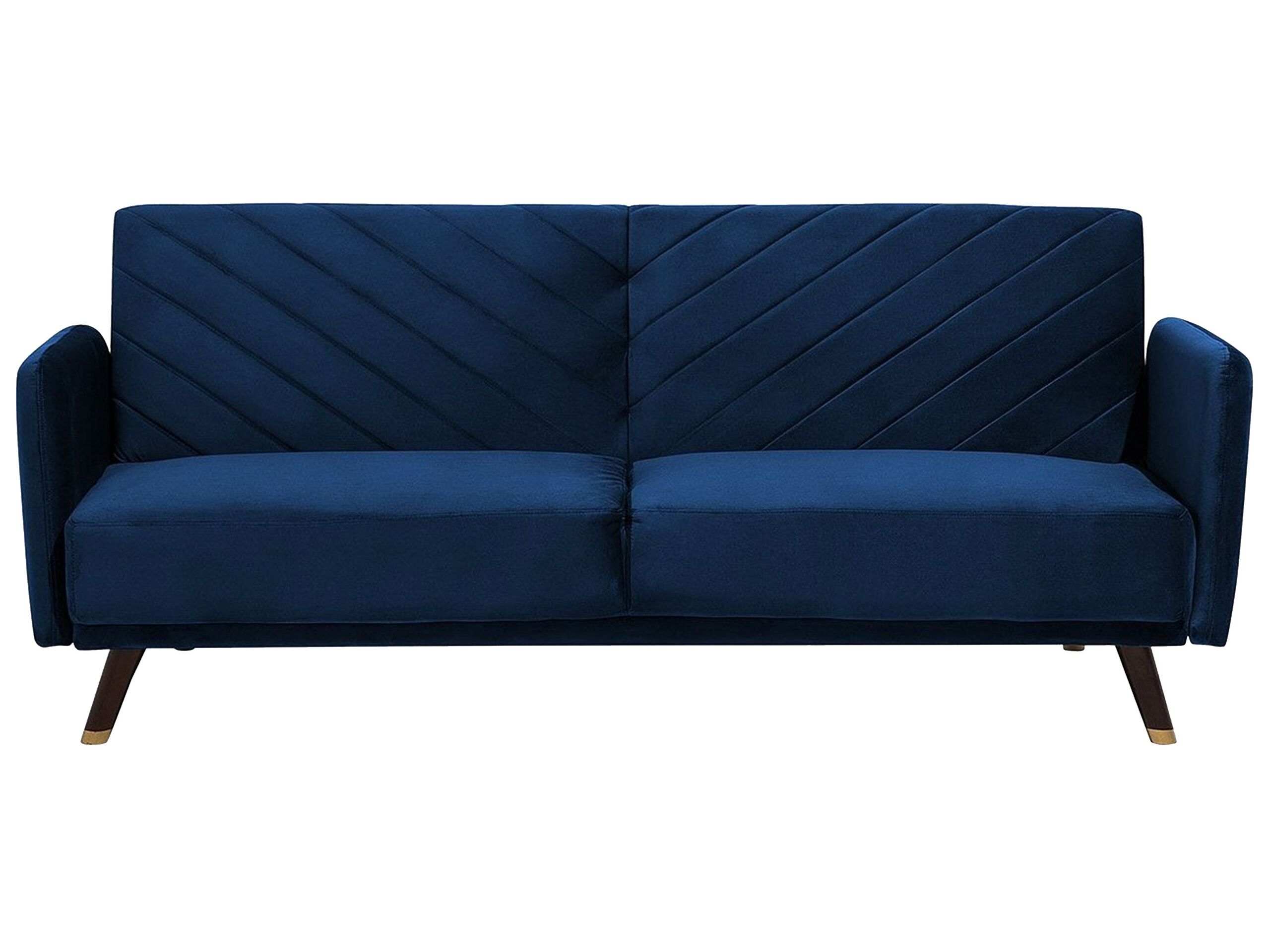 Velvet Fabric Sofa Bed Blue SENJA