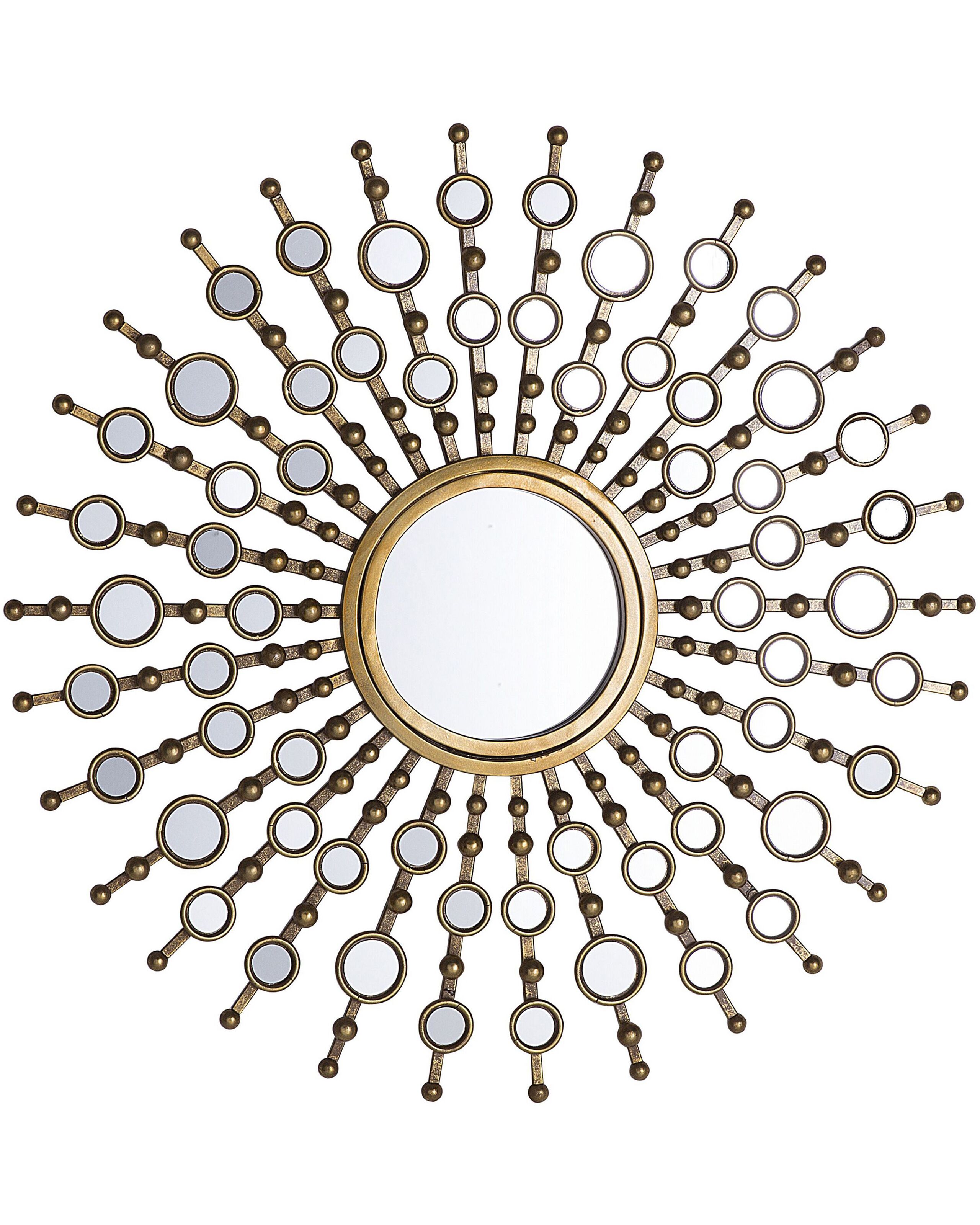 Metal Sunburst Wall Mirror 70cm Gold