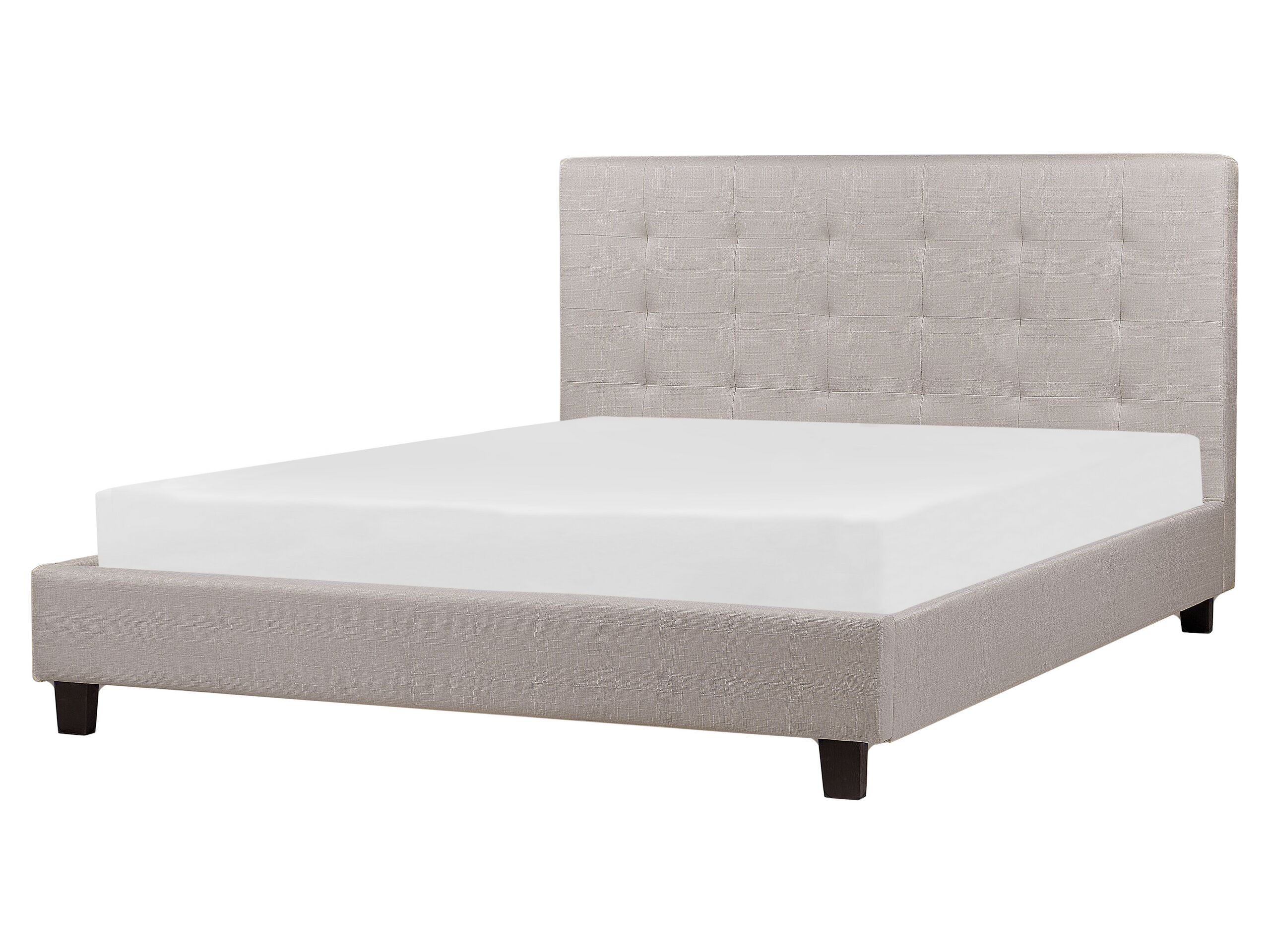Fabric EU King Size Bed Light Grey LA ROCHELLE