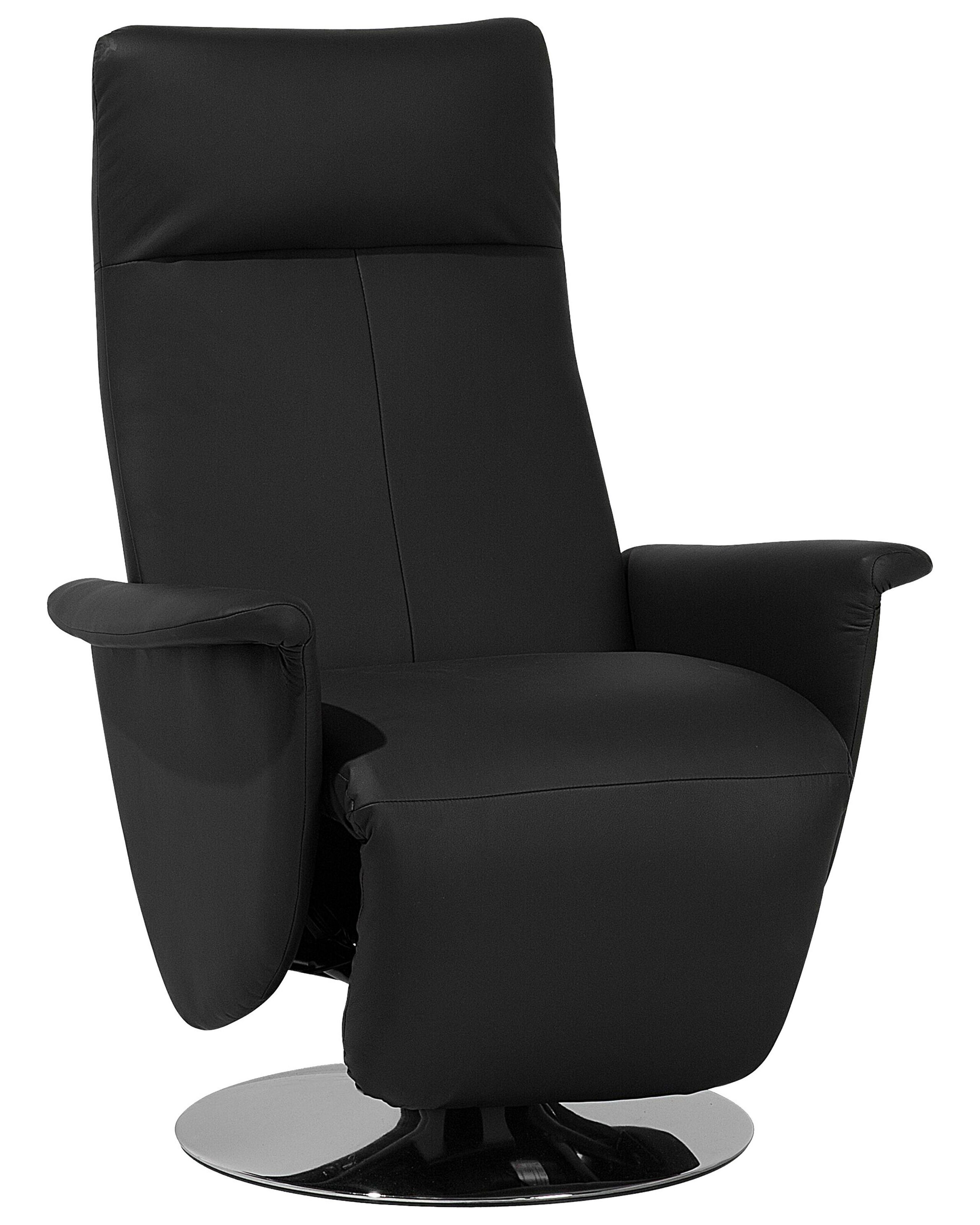 Faux Leather Recliner Chair Black PRIME
