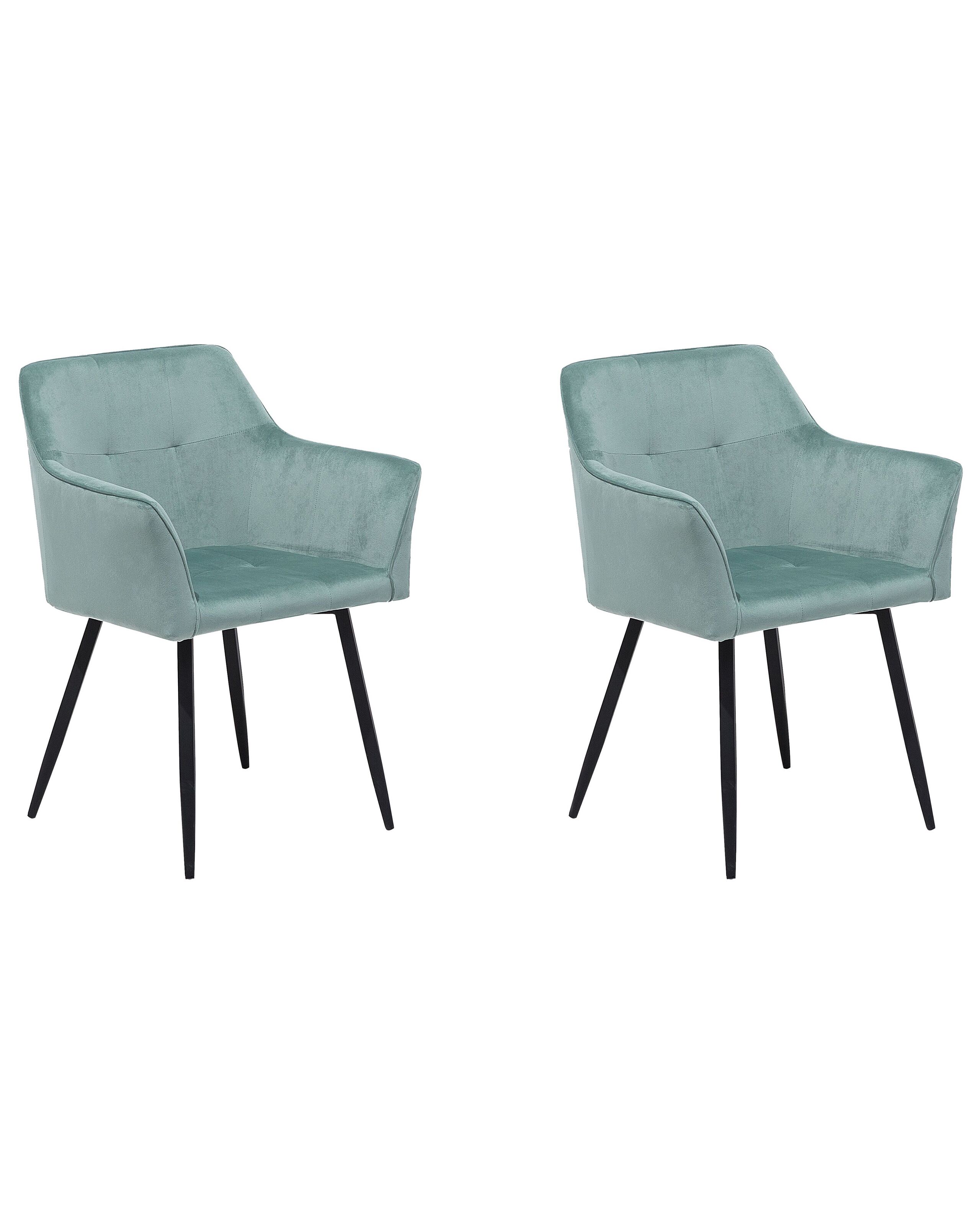 Set of 2 Velvet Dining Chairs Mint Green JASMIN
