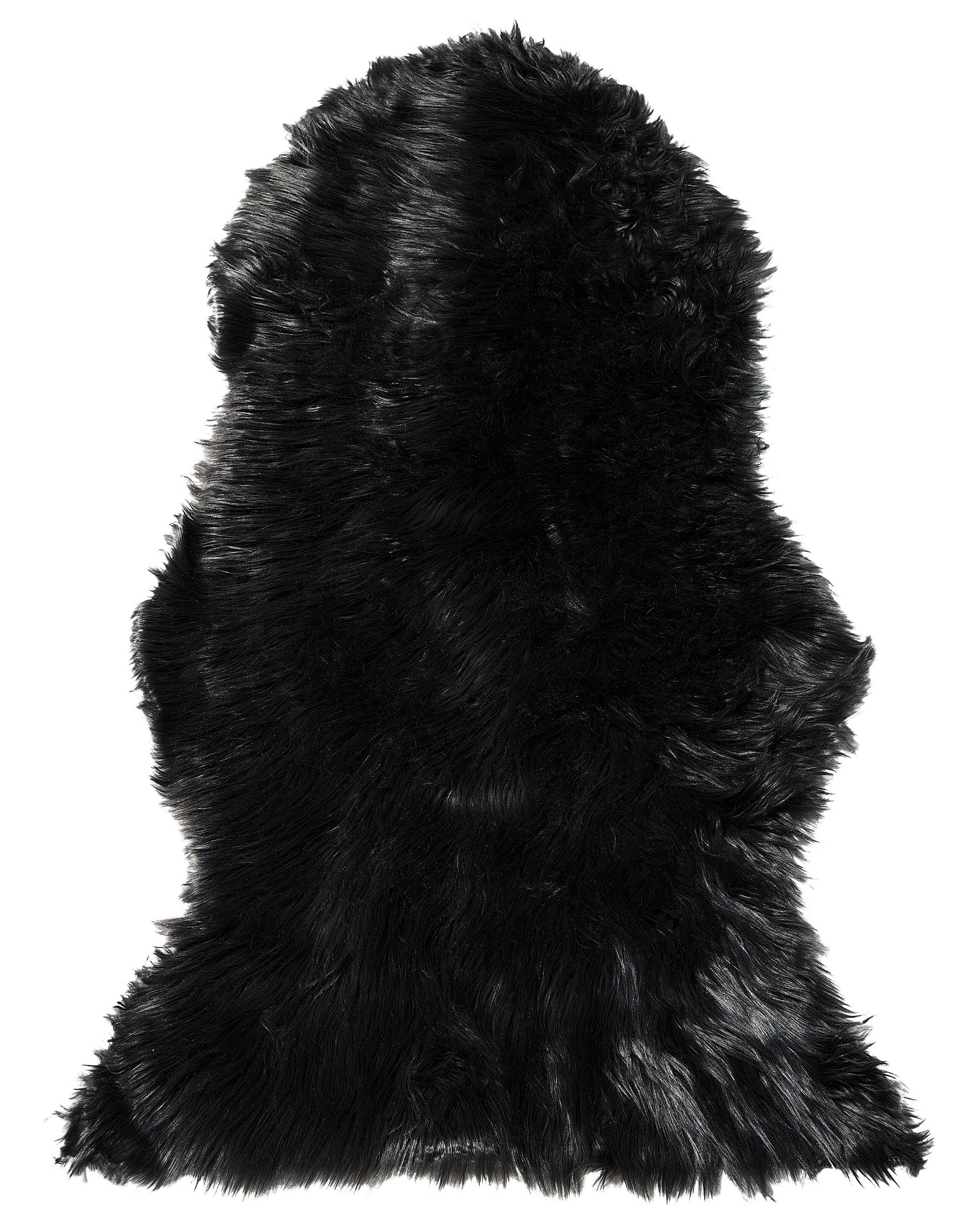 Faux Sheepskin Rug Black MUNGO