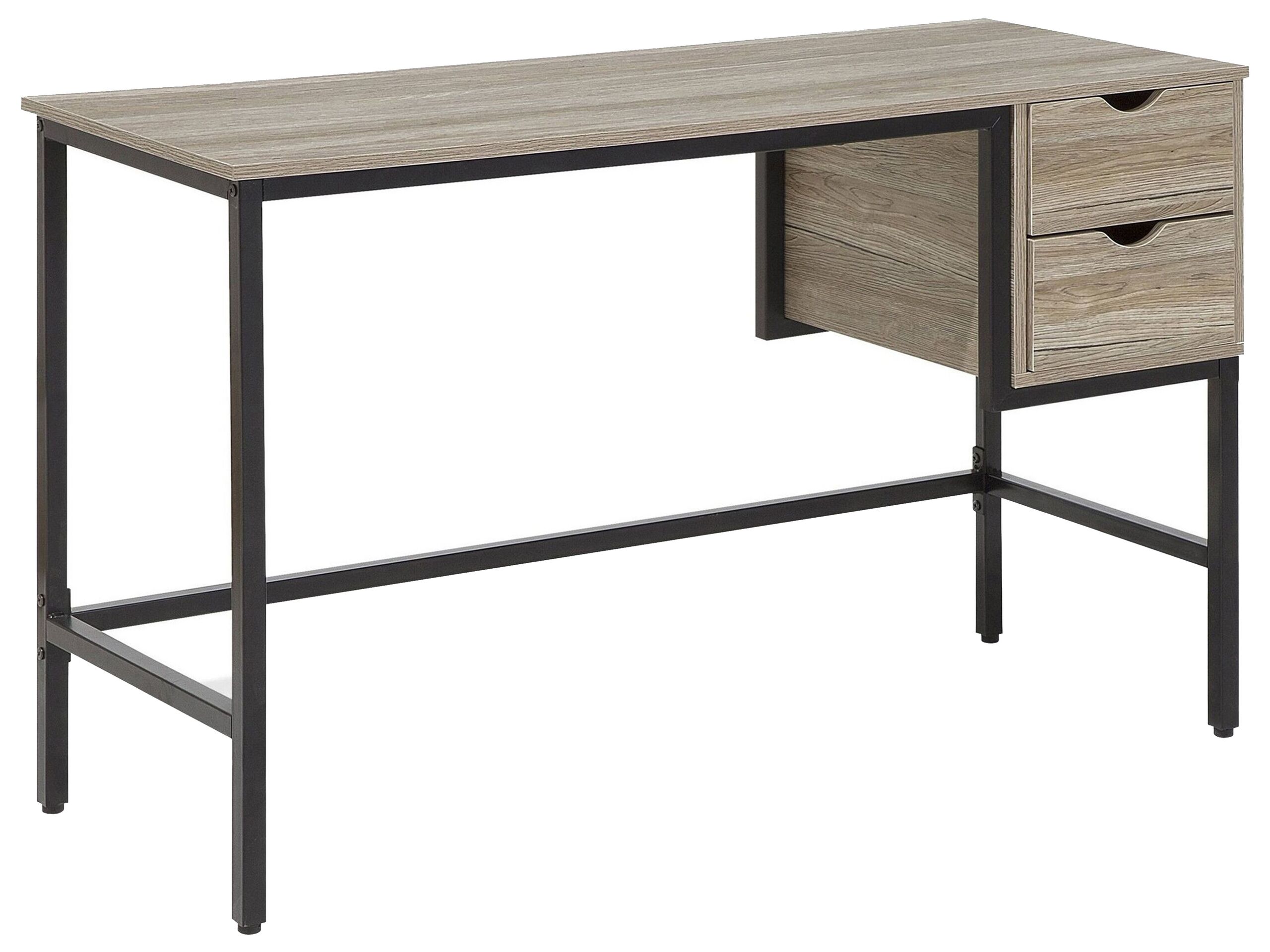 2 Drawer Home Office Desk 120 x 48 cm Light Wood GRANT