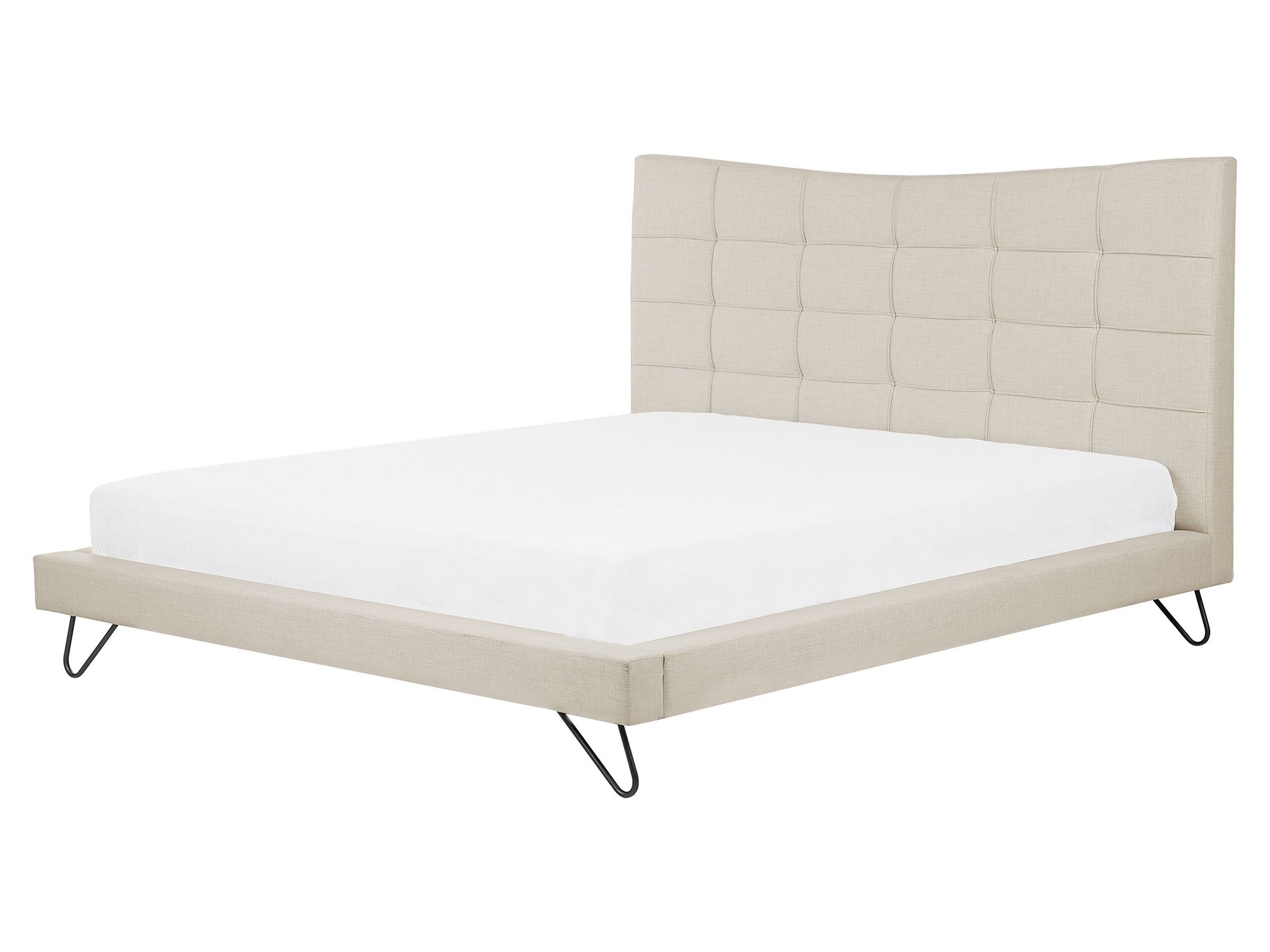 Fabric EU King Size Bed Beige LANNION