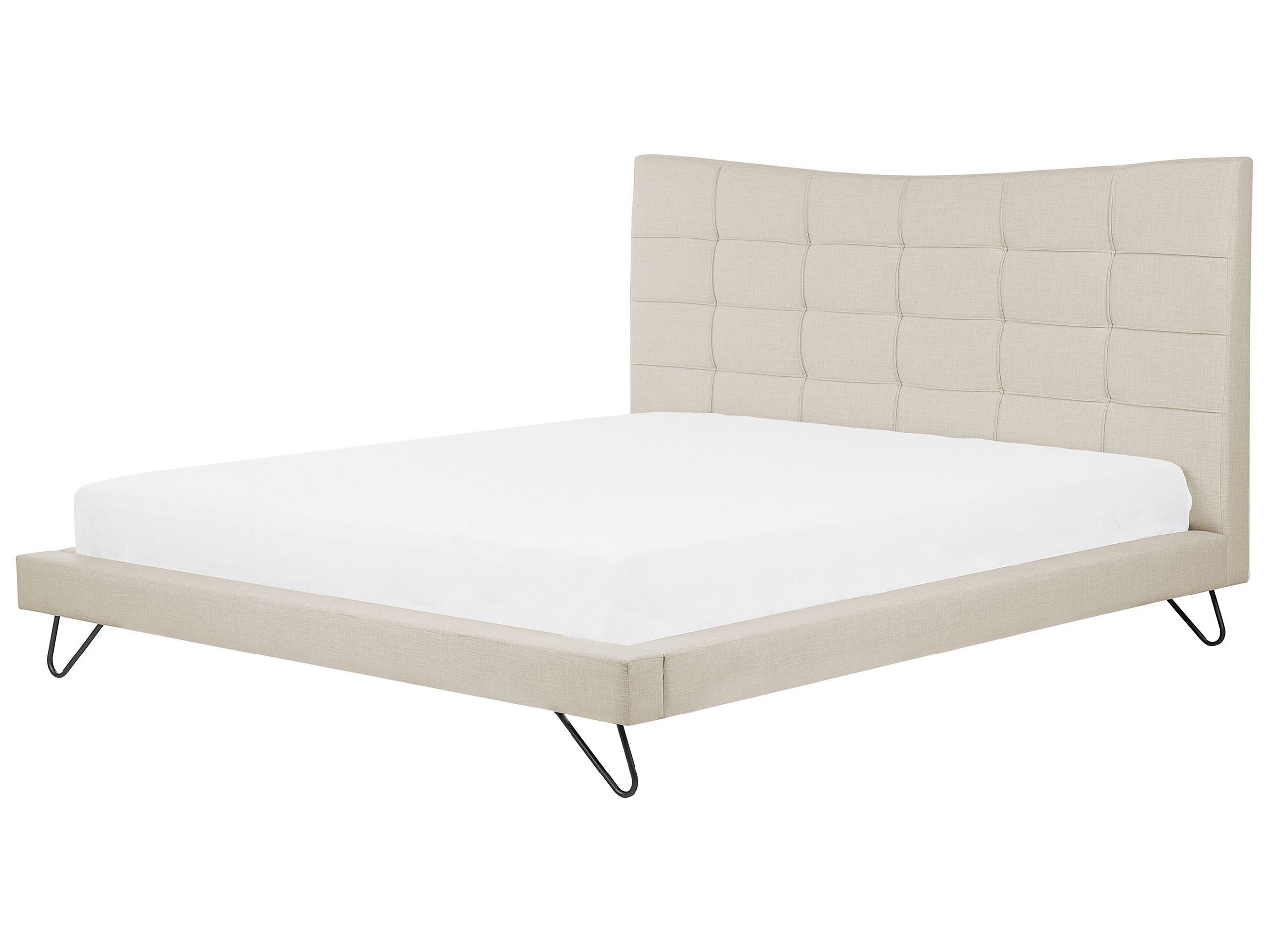 Fabric EU Super King Size Bed Beige LANNION