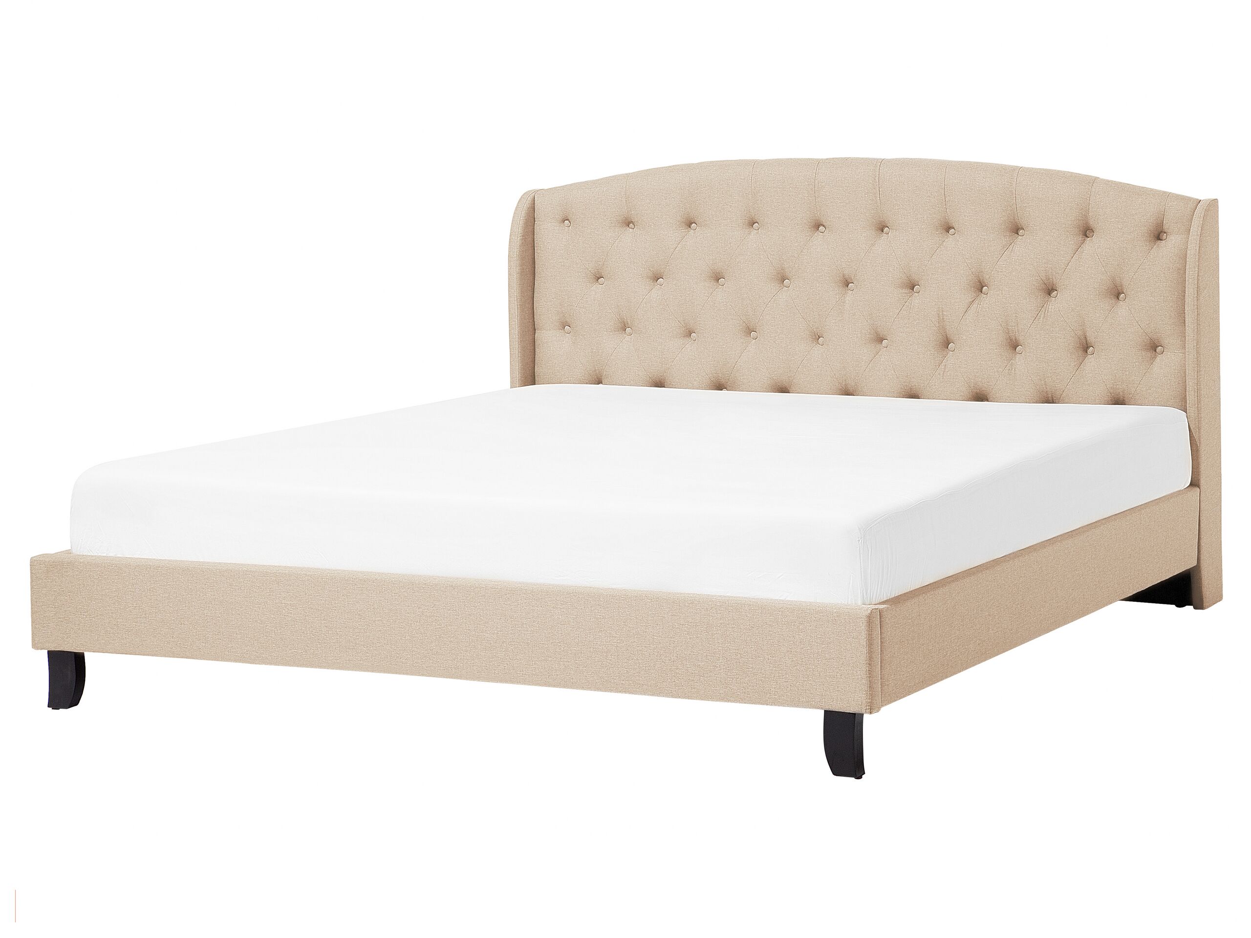 Fabric EU King Size Bed Beige BORDEAUX
