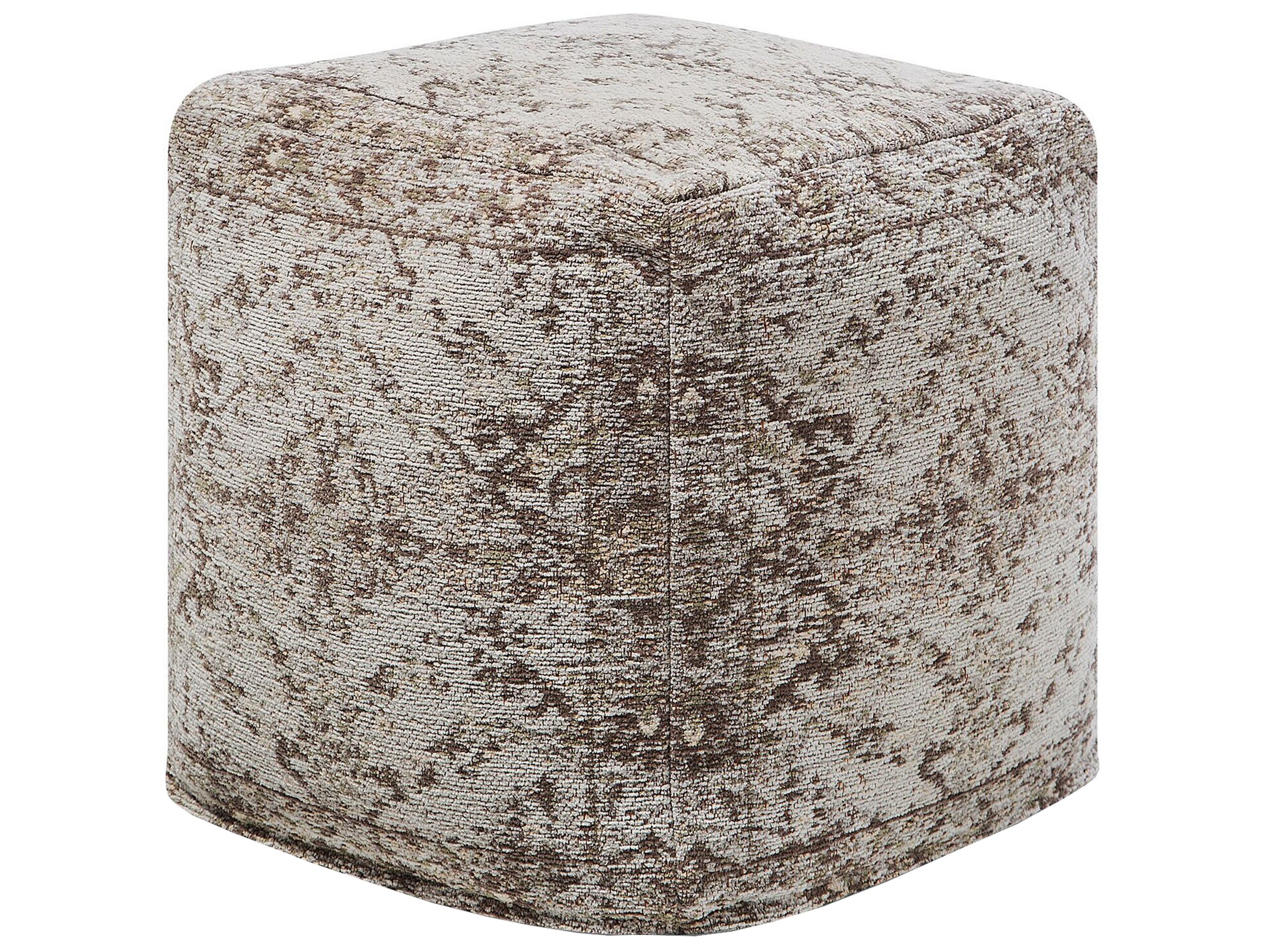 Cotton Pouffe Taupe MEERUT