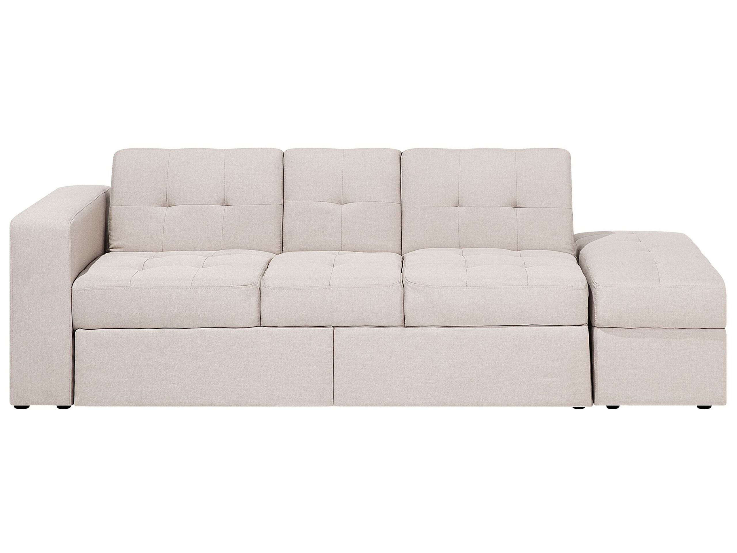 Sectional Sofa Bed with Ottoman Beige FALSTER