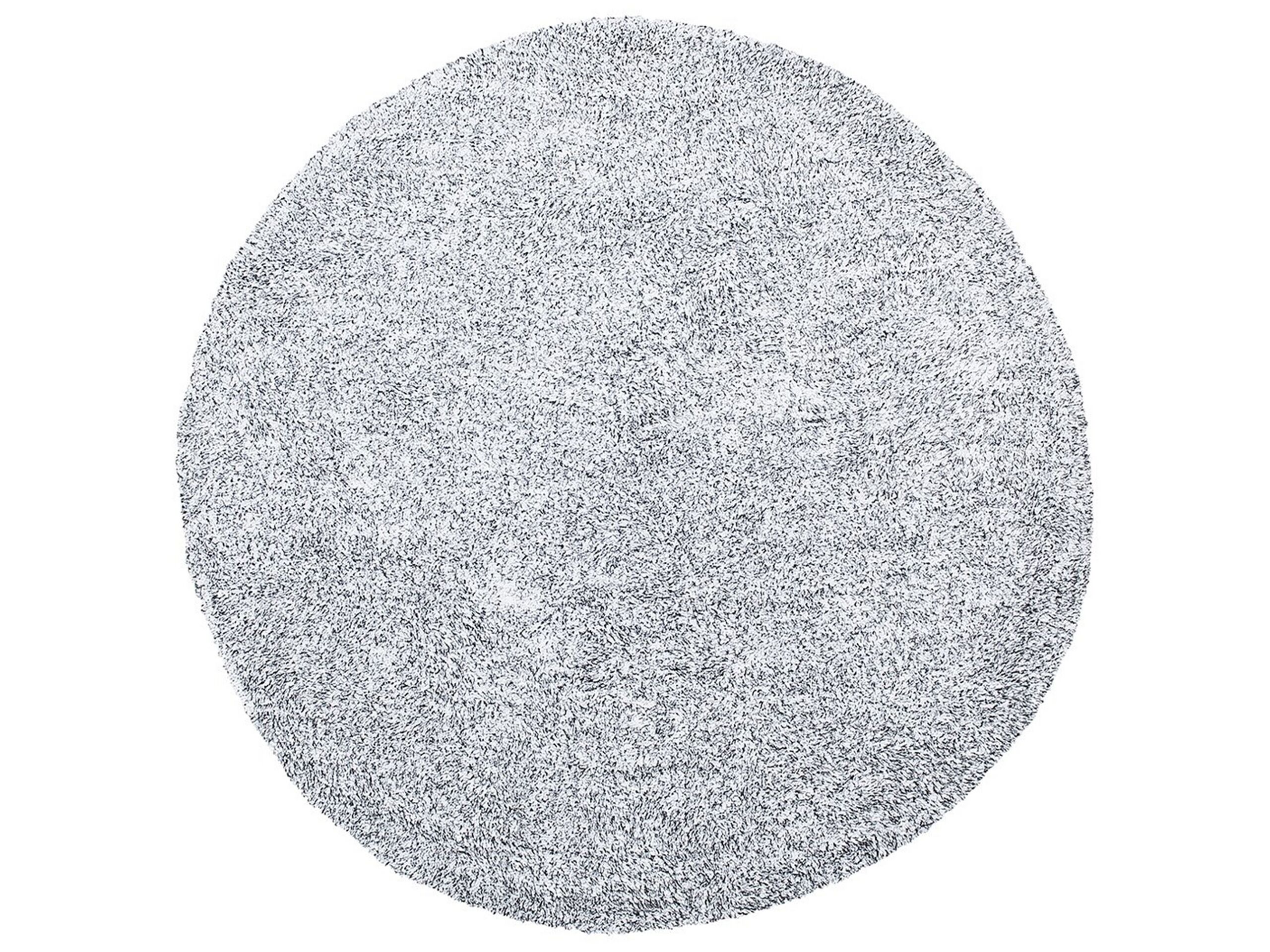 Shaggy Round Area Rug 140cm Salt and Pepper