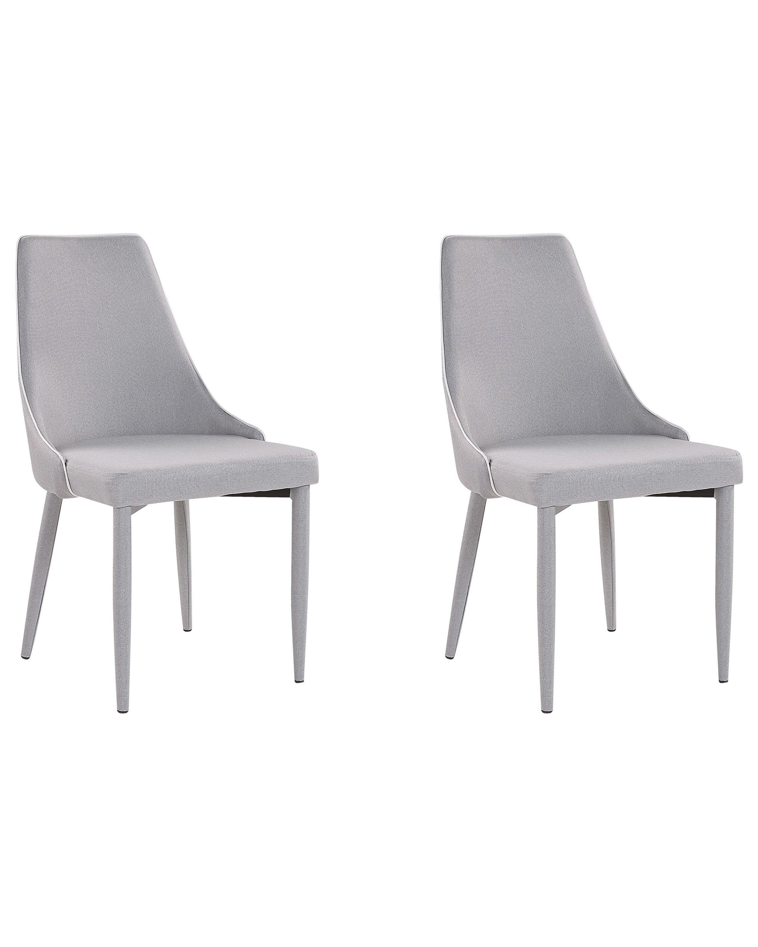 Set of 2 Fabric Dining Chairs Grey CAMINO