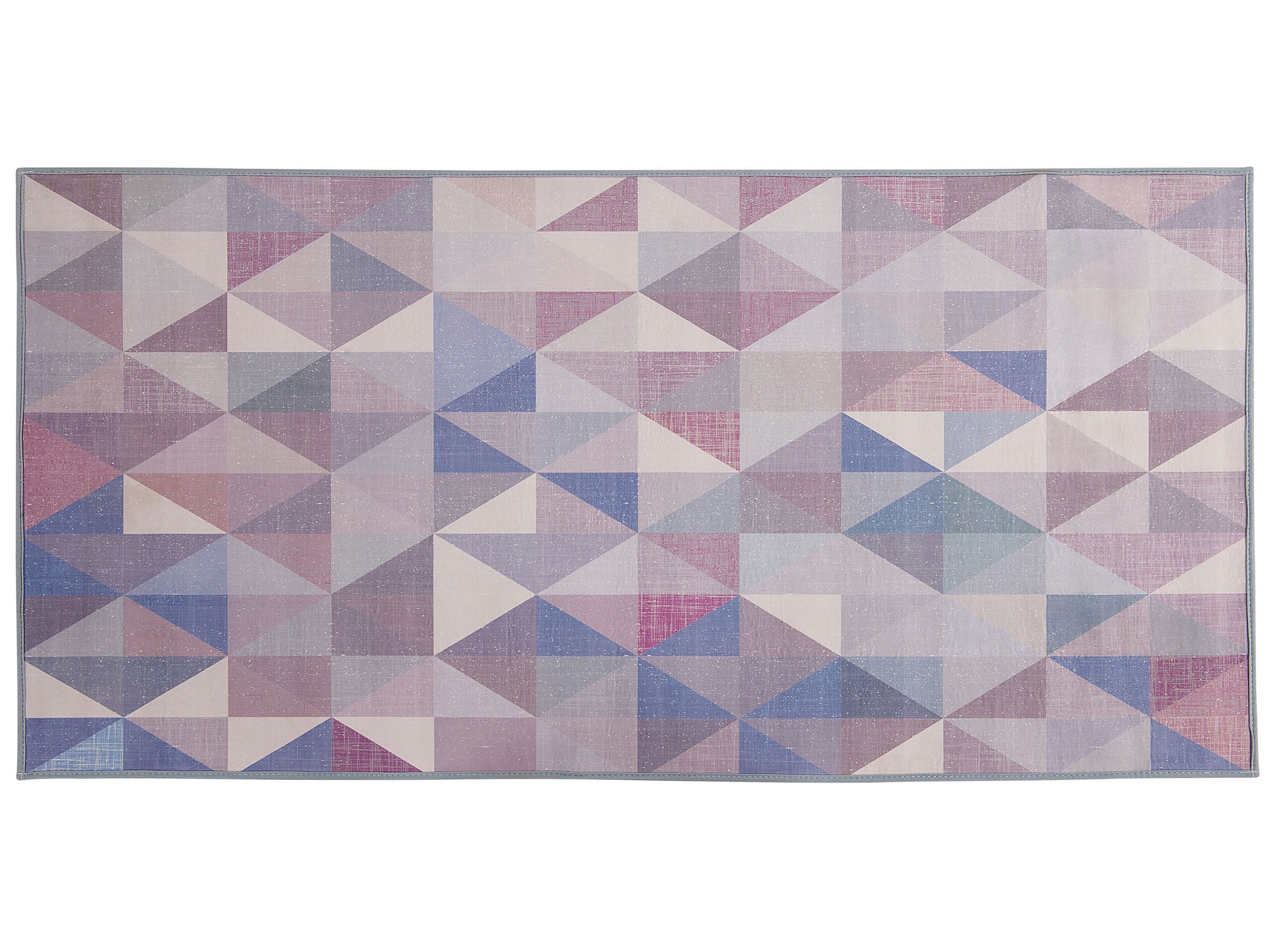 Area Rug 80x150cm Grey with Blue