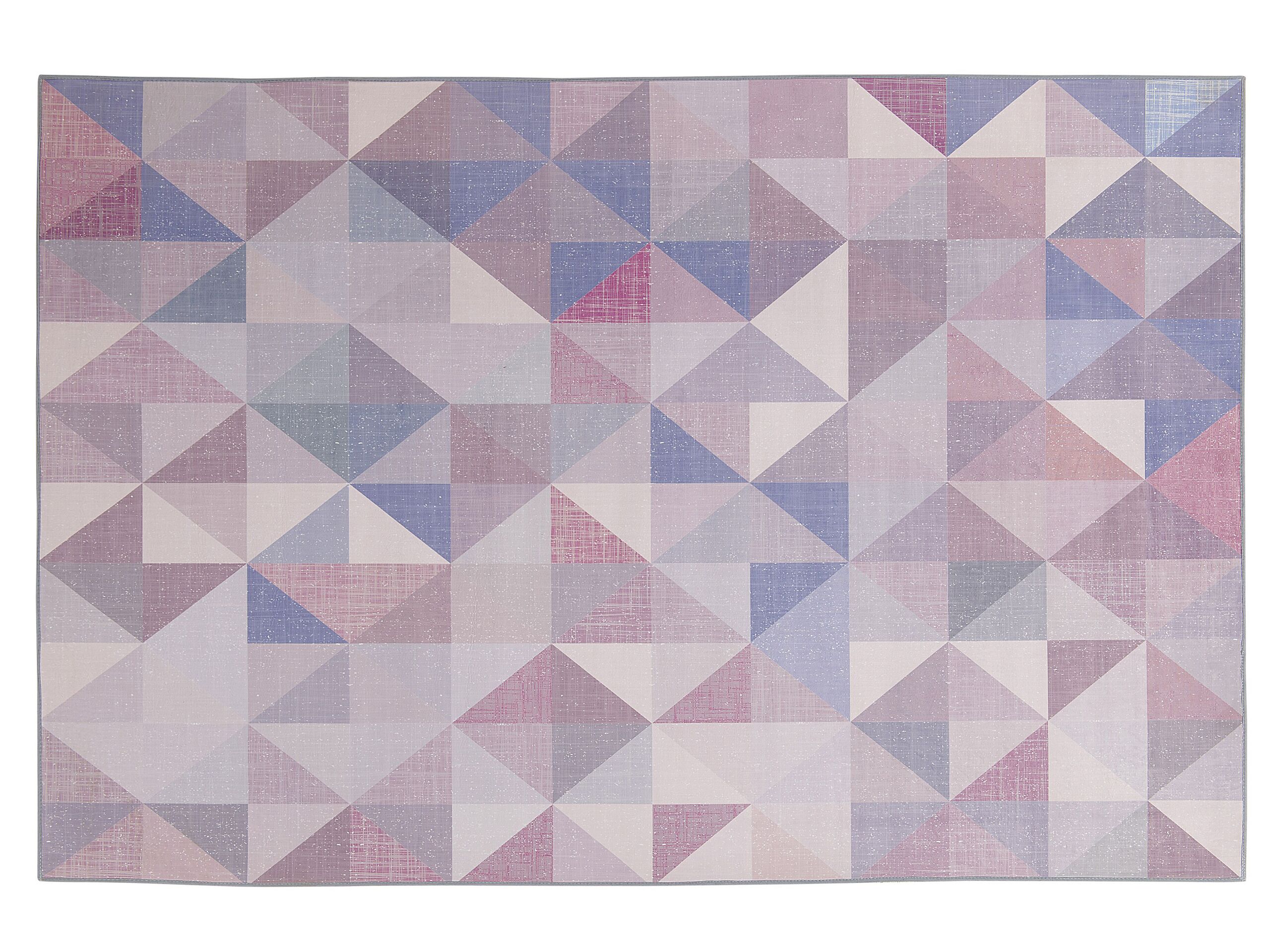 Area Rug 140x200cm Grey with Blue