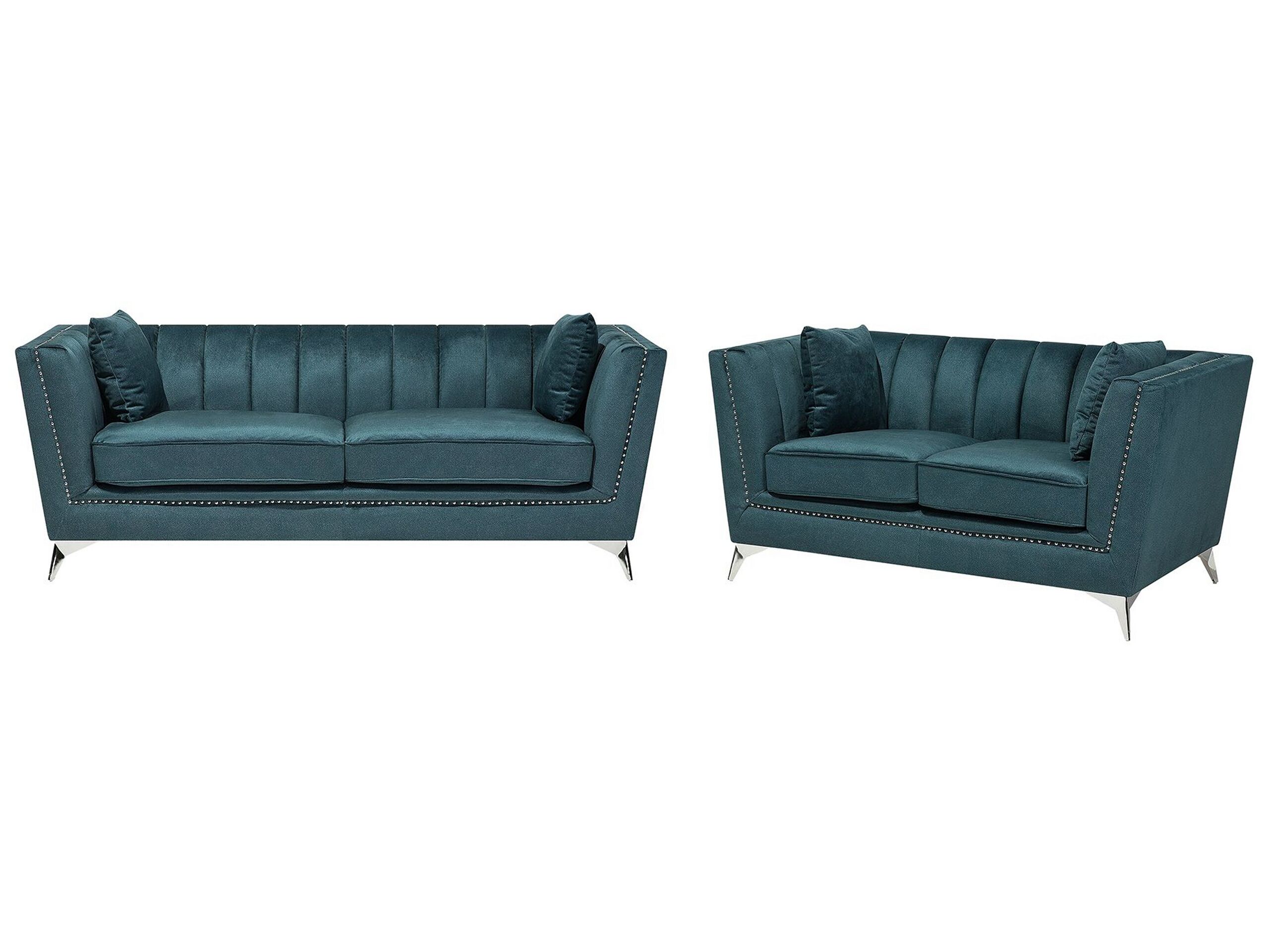 Velvet Sofa Set Teal Blue GAULA