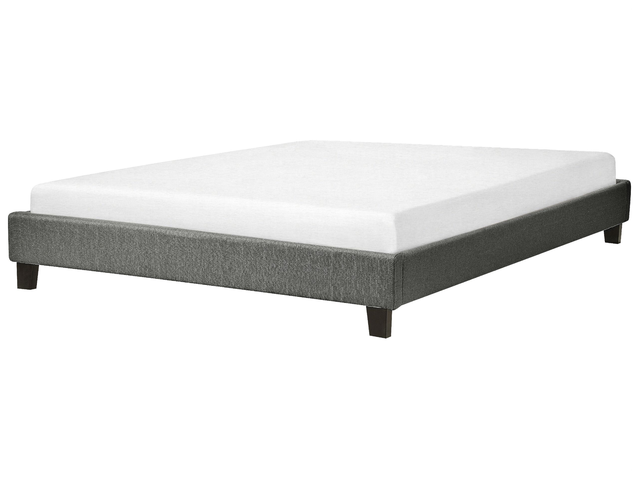 Fabric EU King Size Bed Grey ROANNE