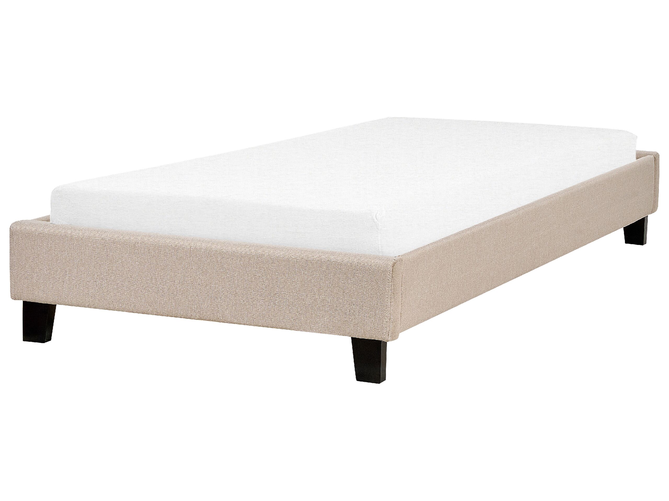 Fabric EU Single Size Bed Beige ROANNE