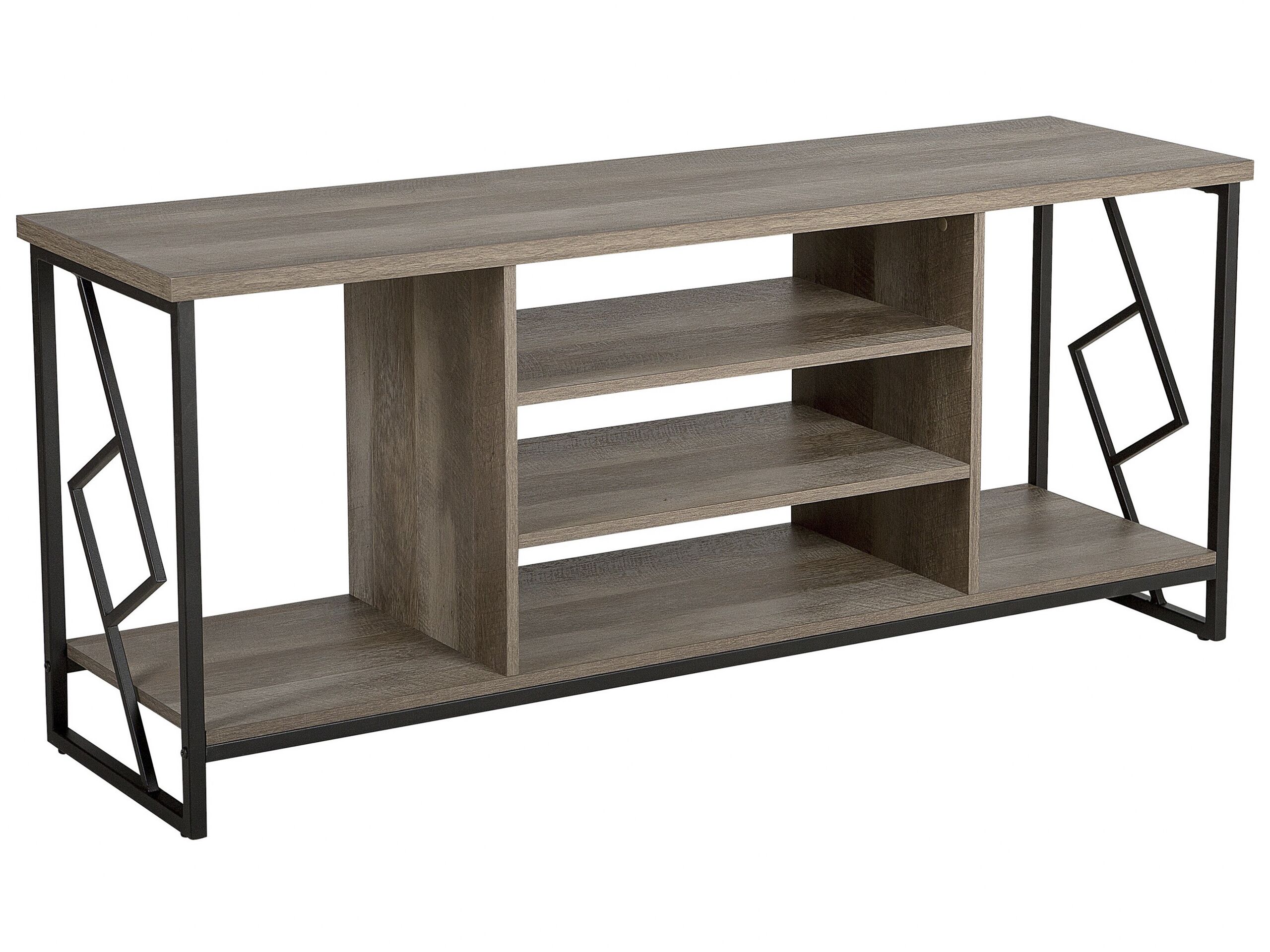 TV Stand Dark Wood and Black FORRES