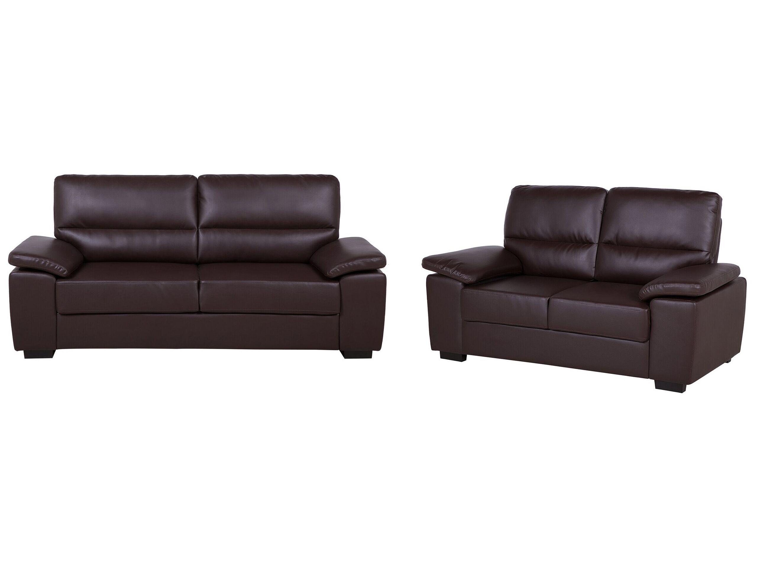 Faux Leather Sofa Set Brown VOGAR