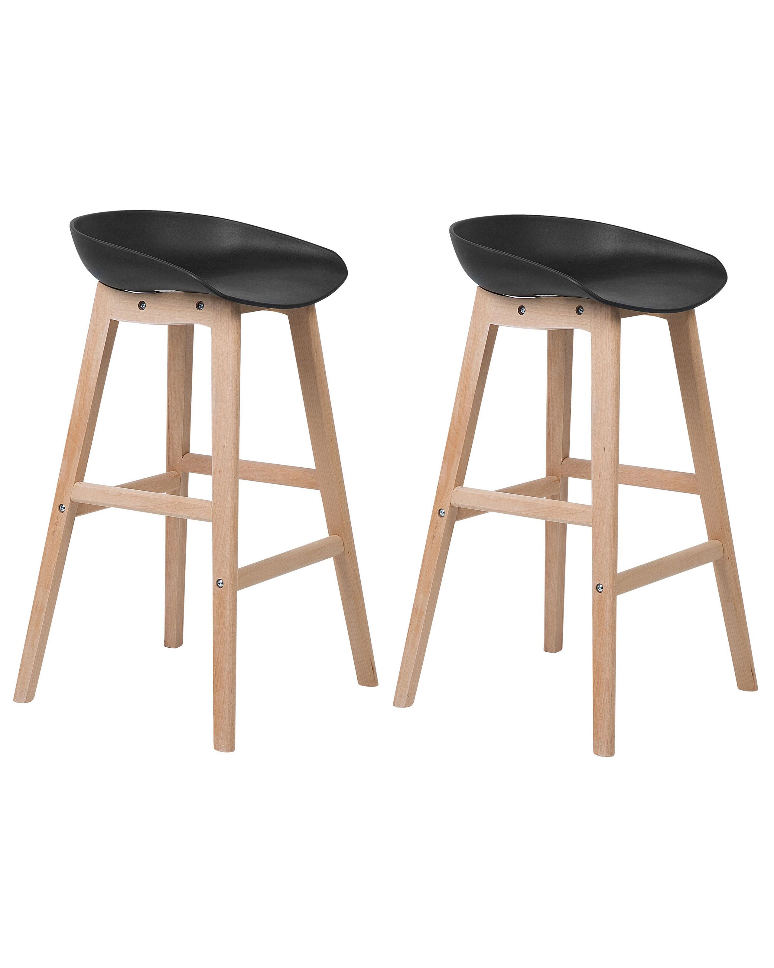 Set of 2 Bar Chairs Black MICCO