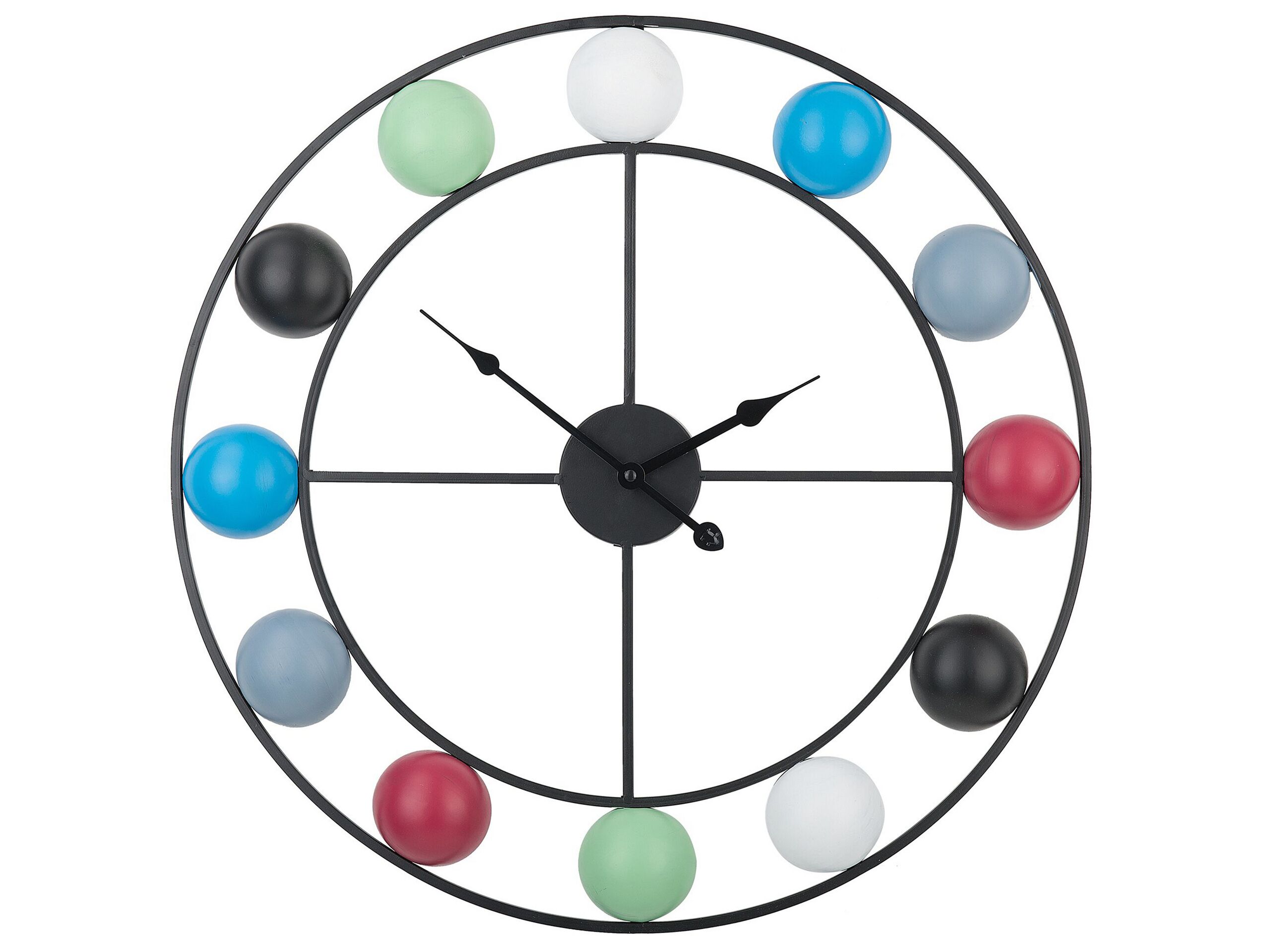 Iron Skeleton Wall Clock 56cm Multicolour