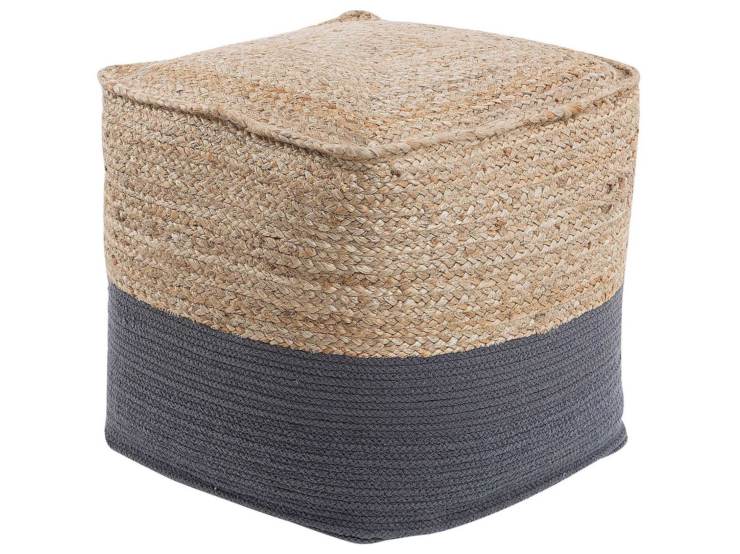 Jute Woven Pouffe Dark Grey KIRAMA