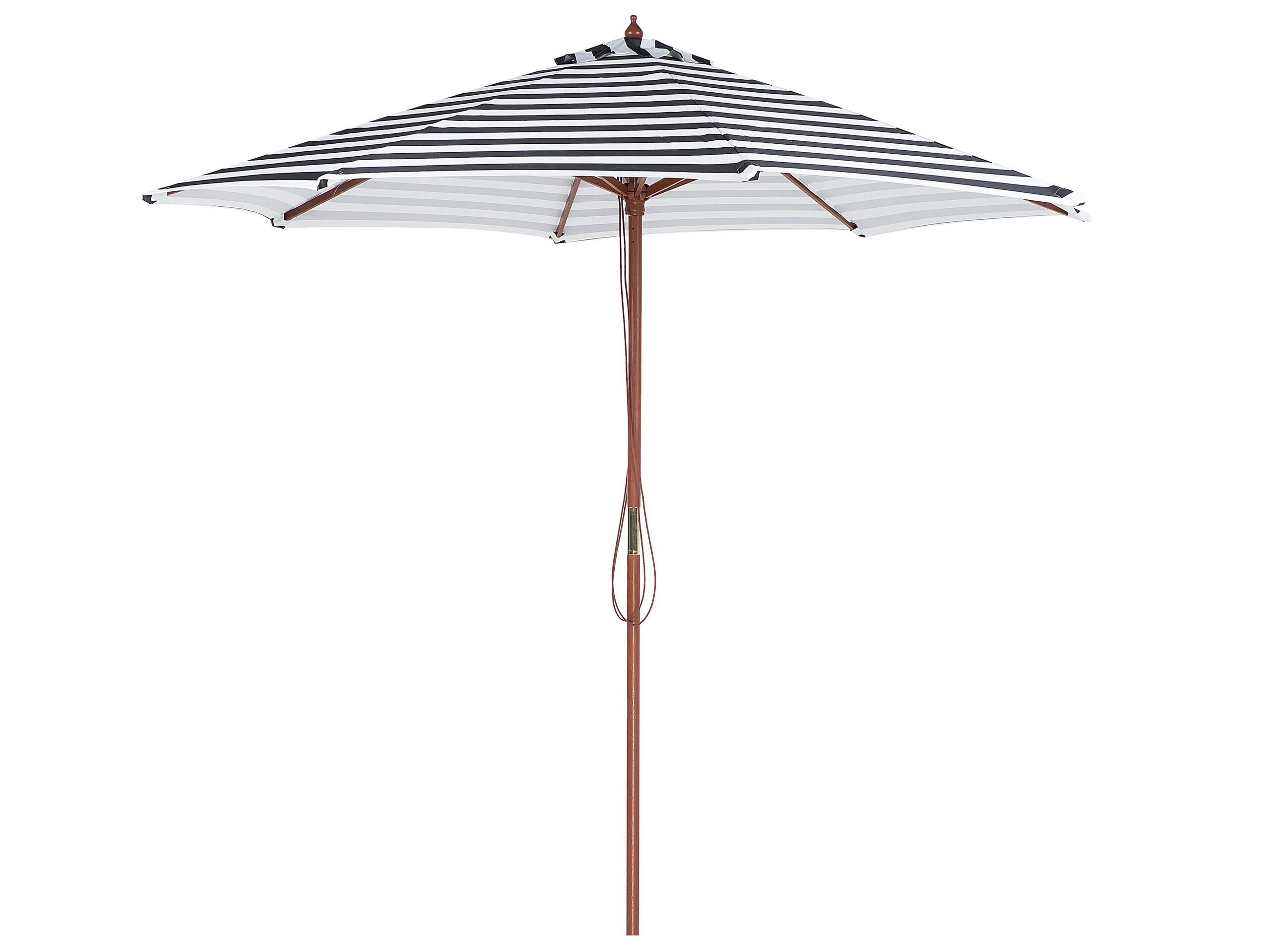 Garden Parasol 2.6 m Black and White FERENTILLO