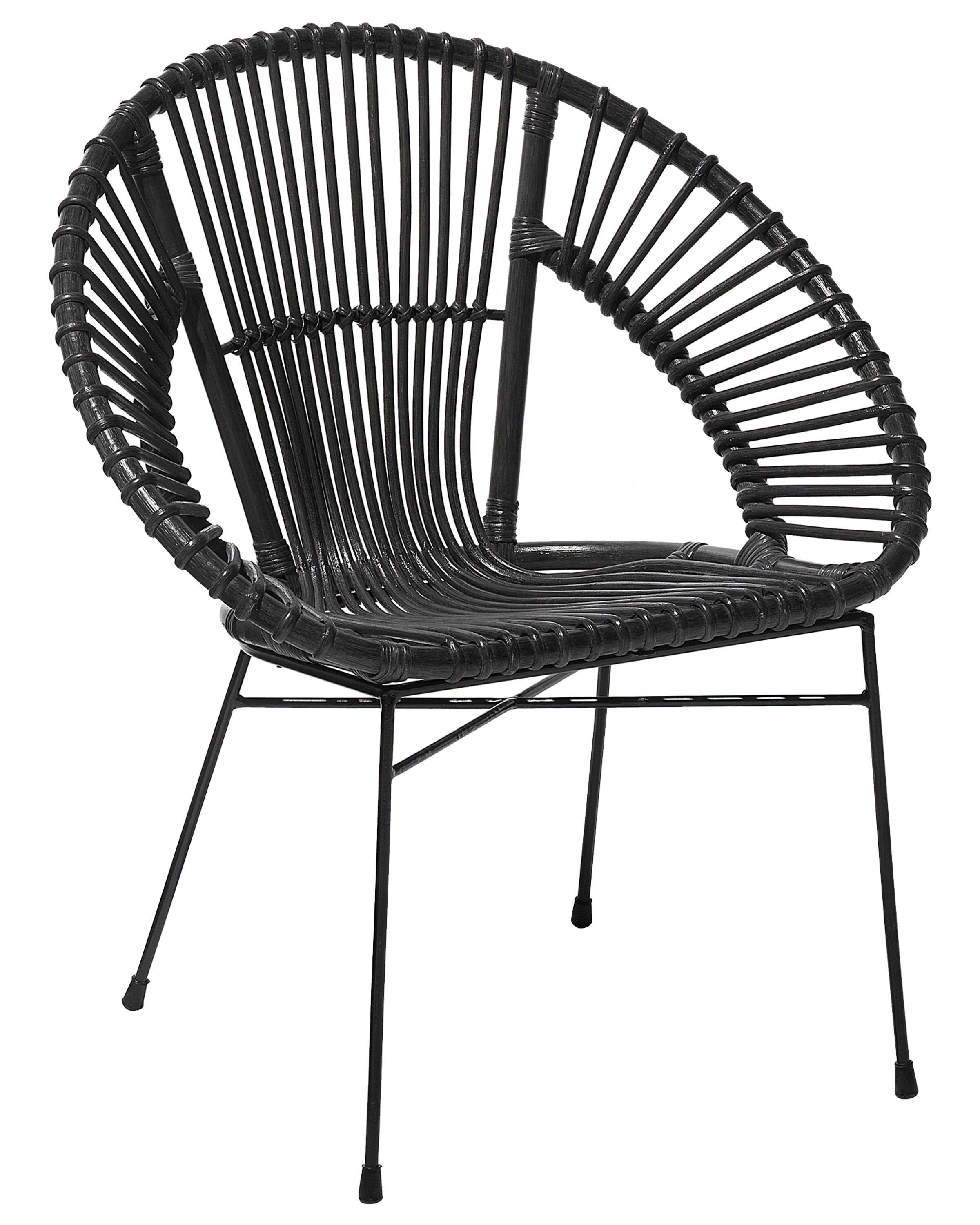 Rattan Accent Chair Black SARITA