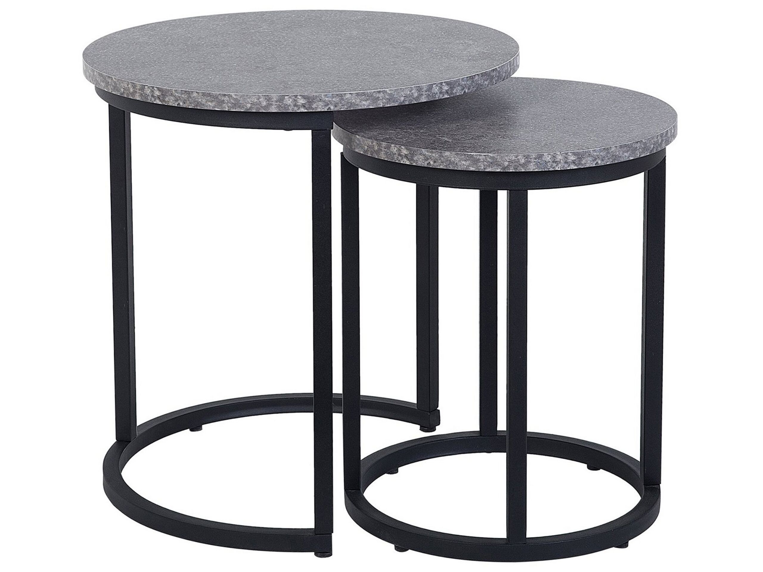 Nest of 2 Tables Concrete Effect DIXIE