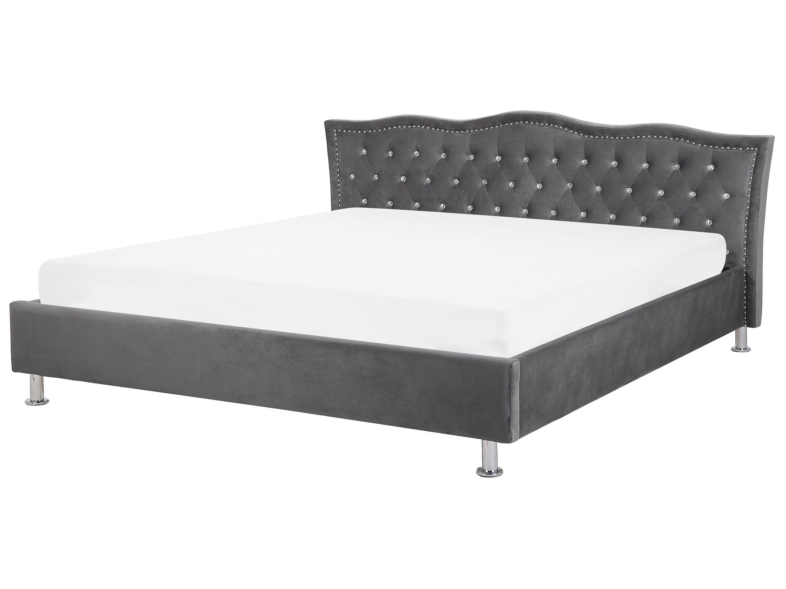 Velvet EU Super King Size Bed Dark Grey METZ