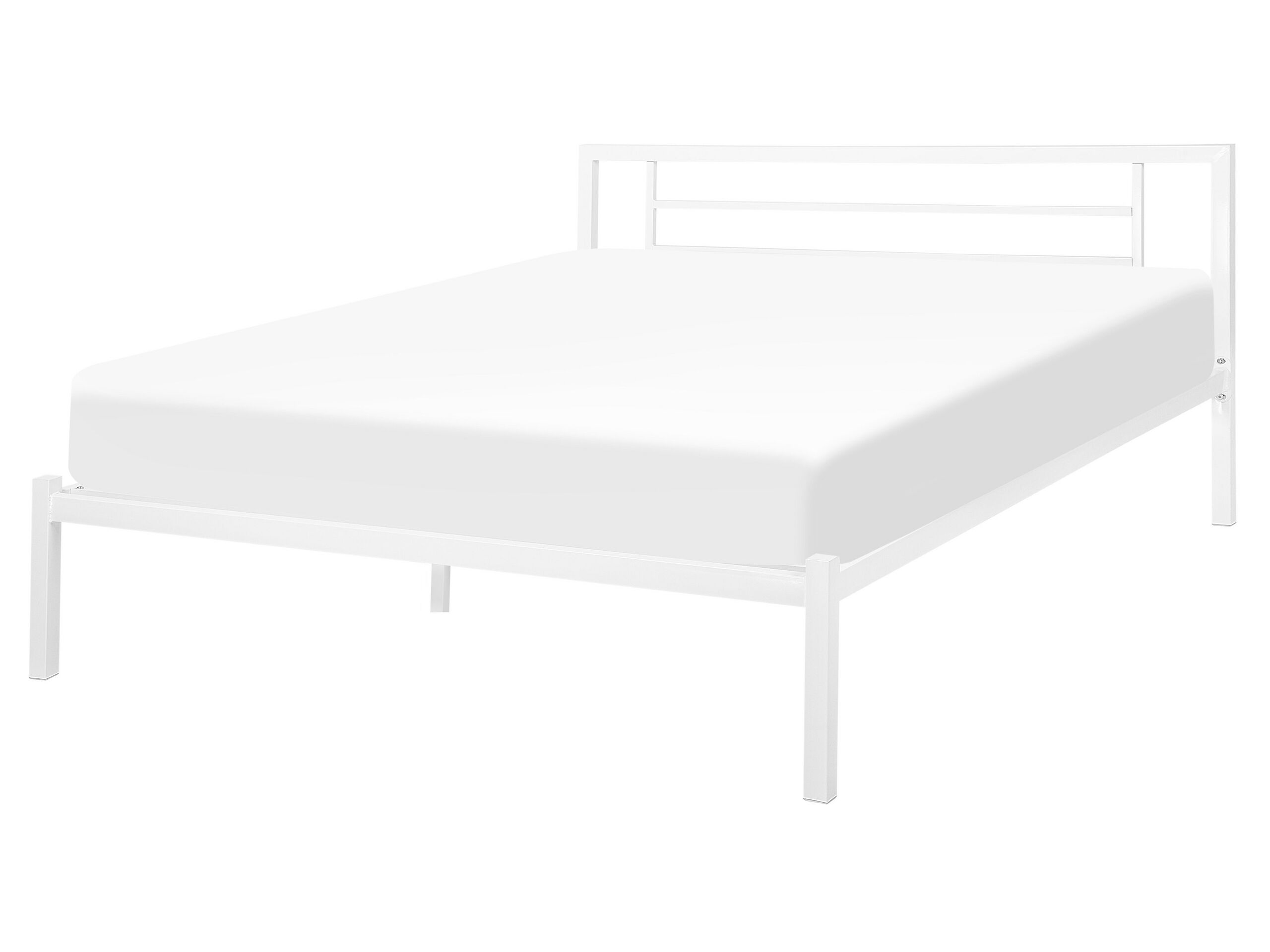 Metal EU King Size Bed White CUSSET