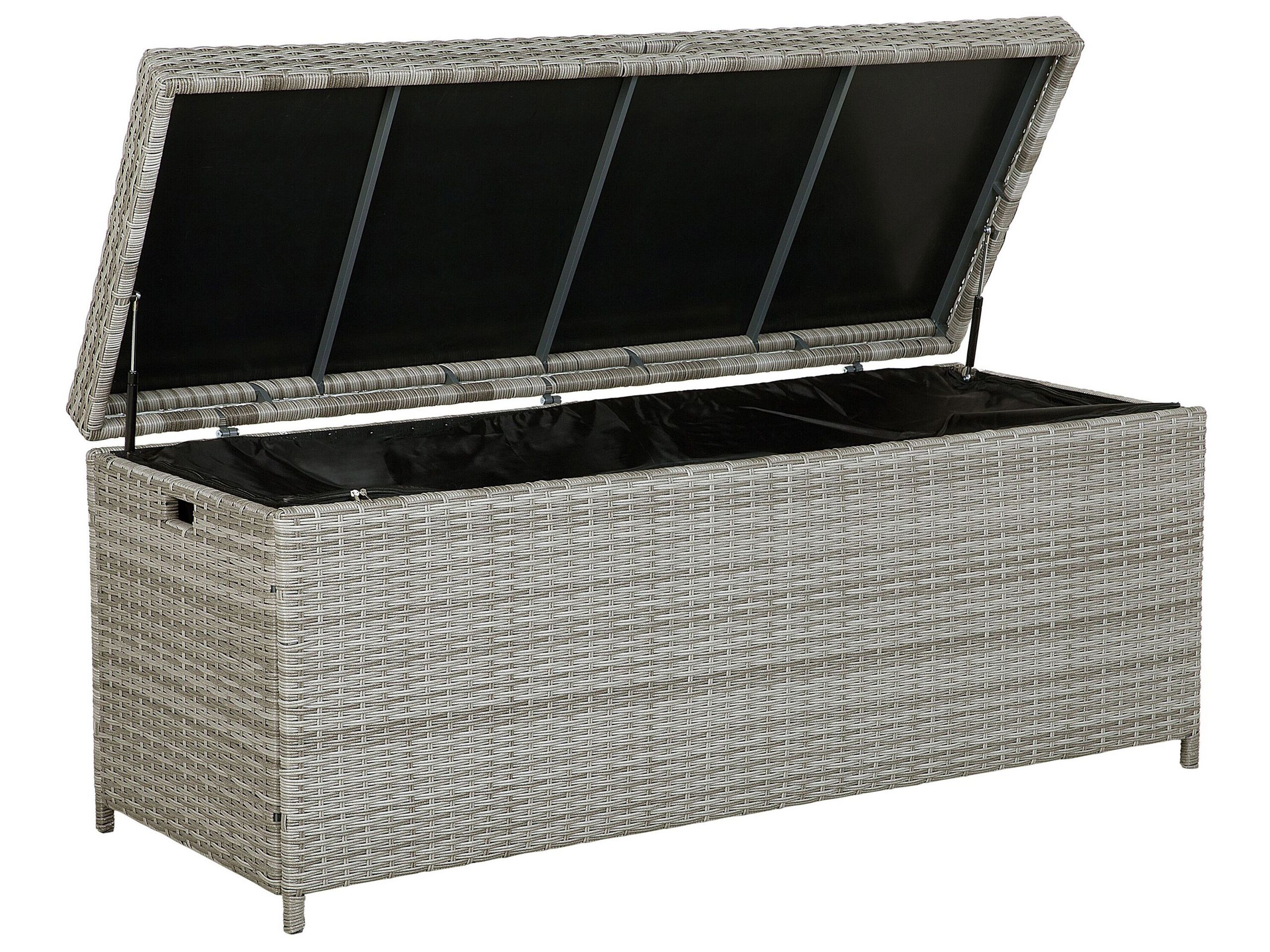 PE Rattan Storage Box 158 x 63 cm Grey MODENA