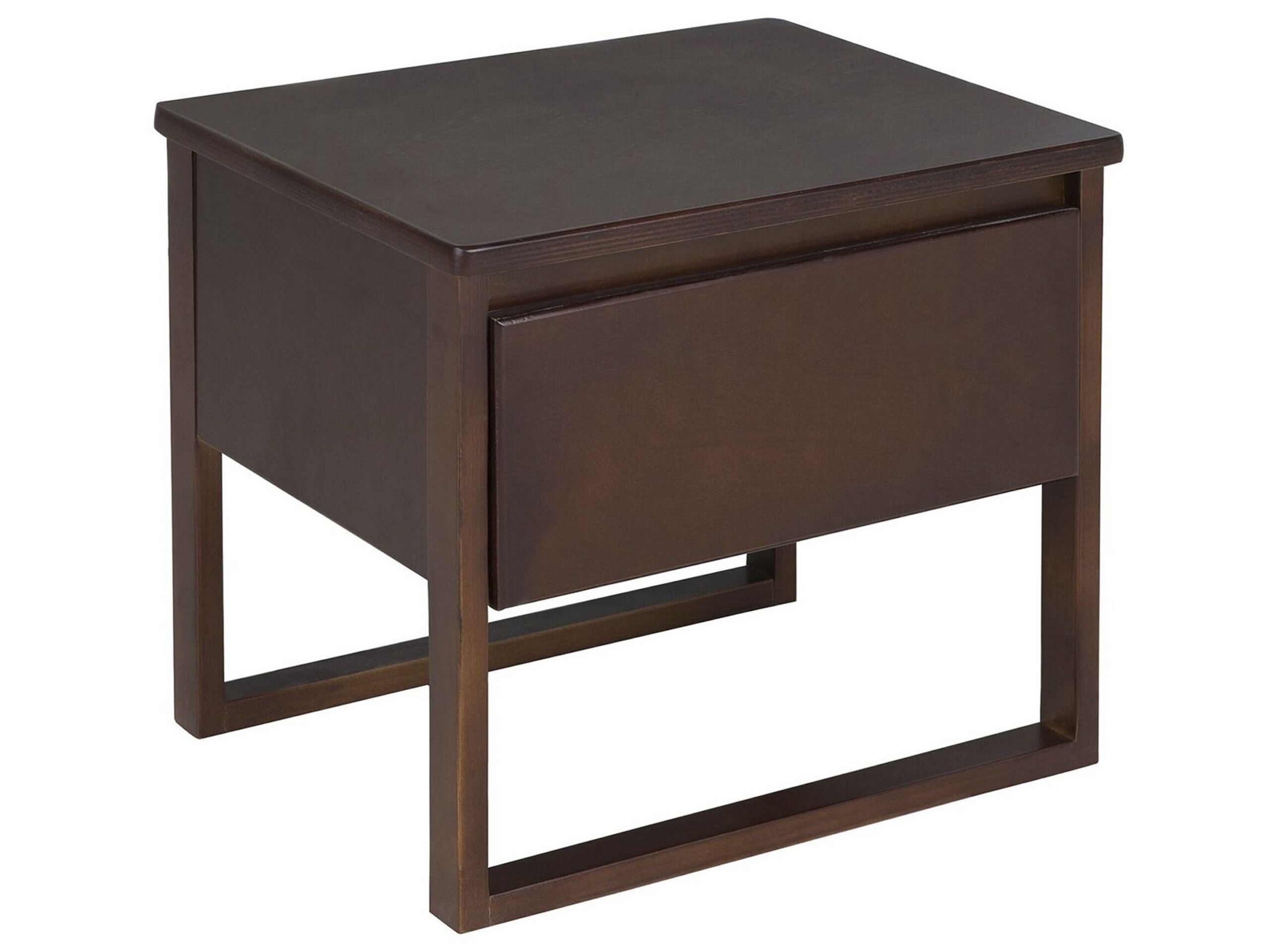 Bedside Table - CLACTON 1 Drawer Nightstand Dark Wood 50cm