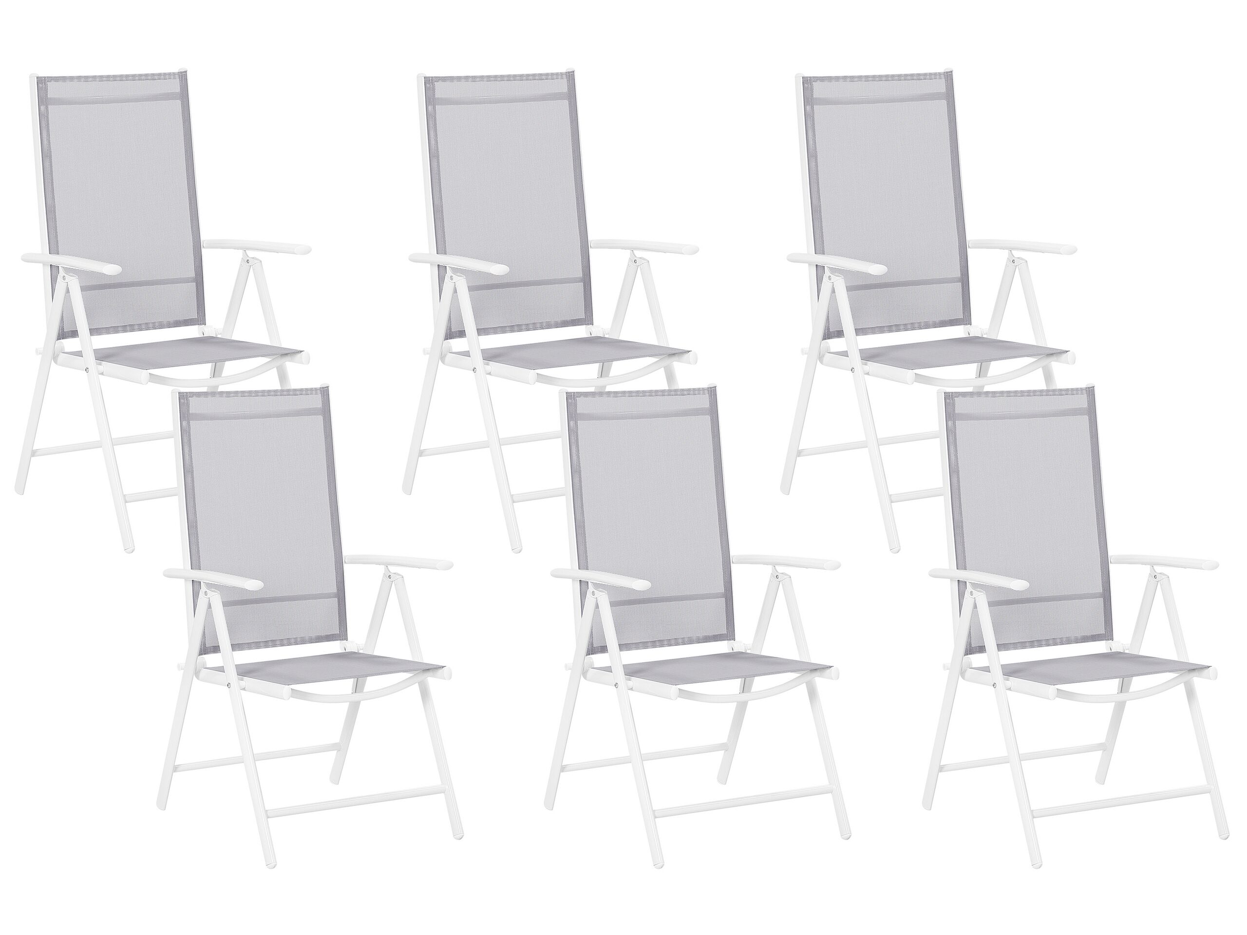Set of 6 Garden Folding Chairs Grey CATANIA