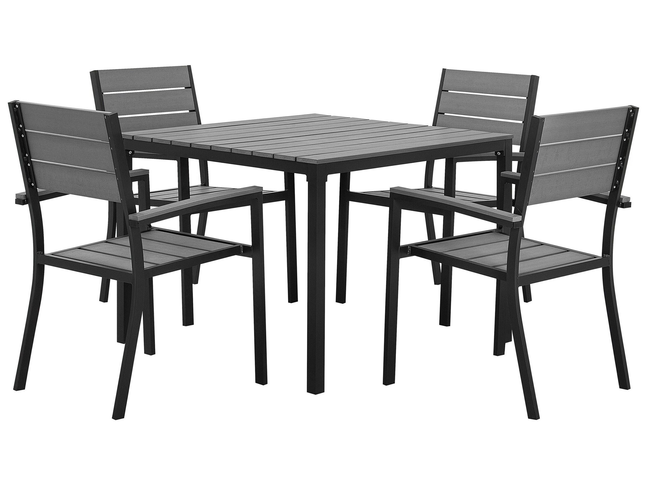 4 Seater Garden Dining Set Grey PRATO