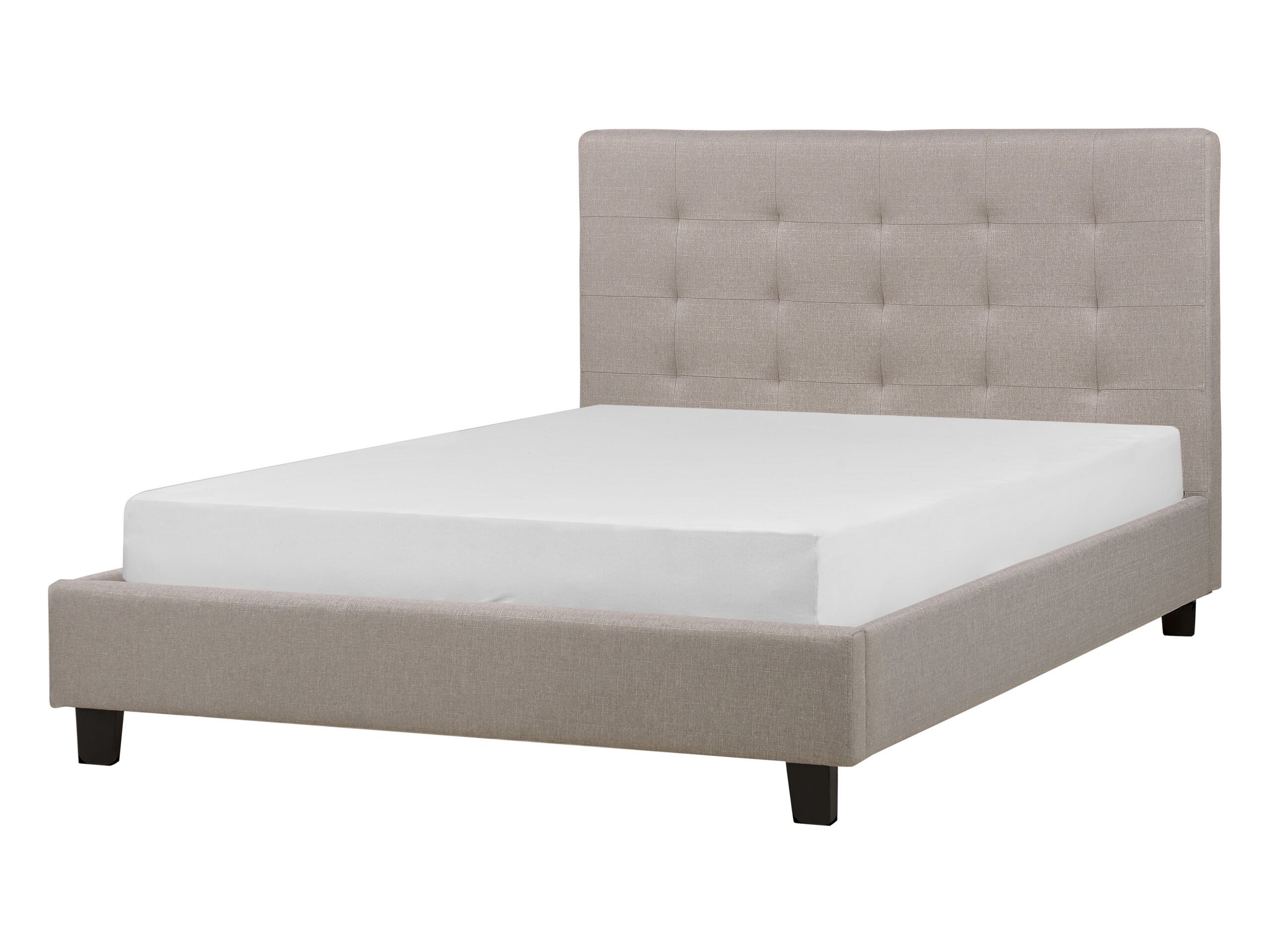 Fabric EU Double Size Bed Light Grey LA ROCHELLE