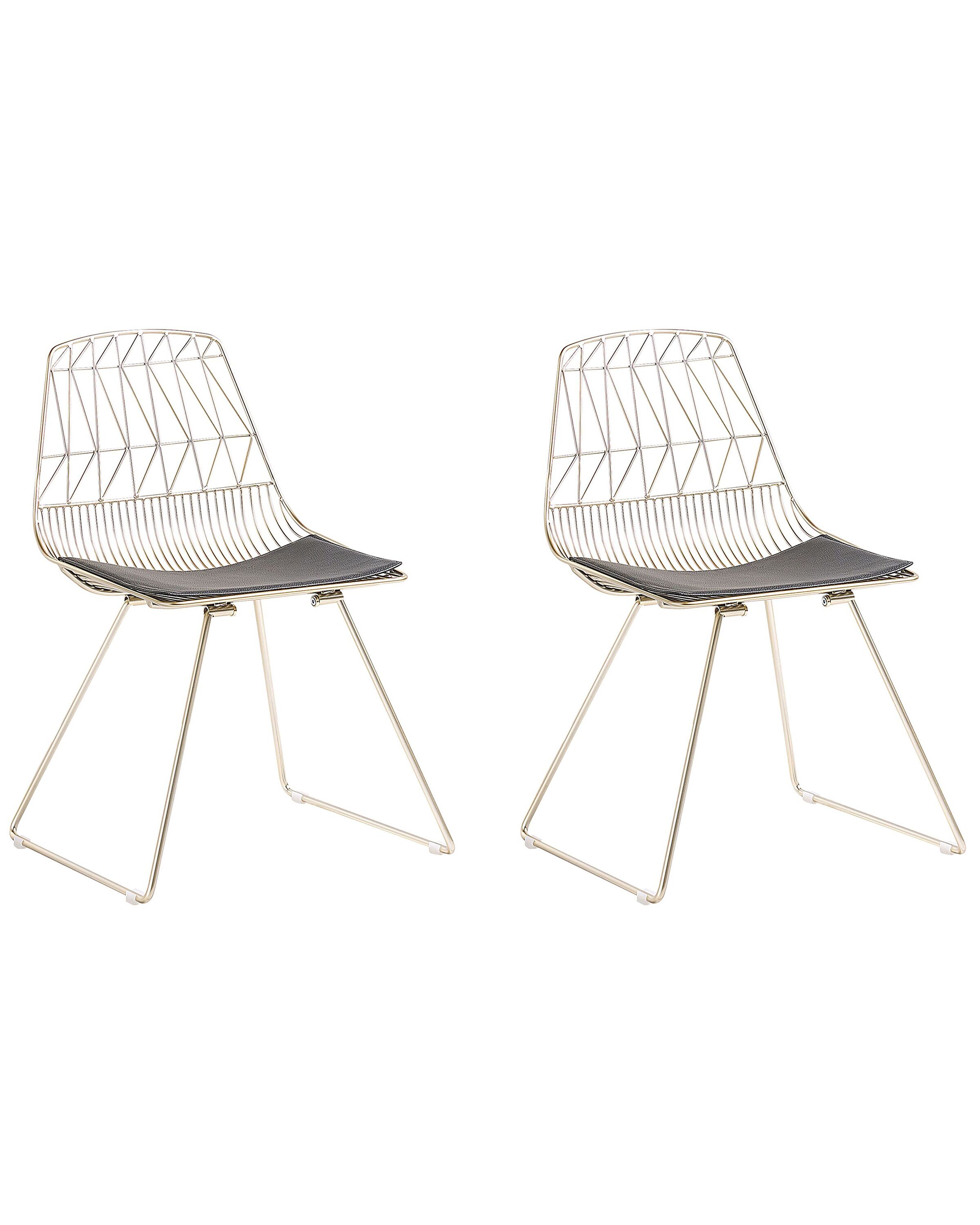 Set of 2 Metal Accent Chairs Gold HARLAN