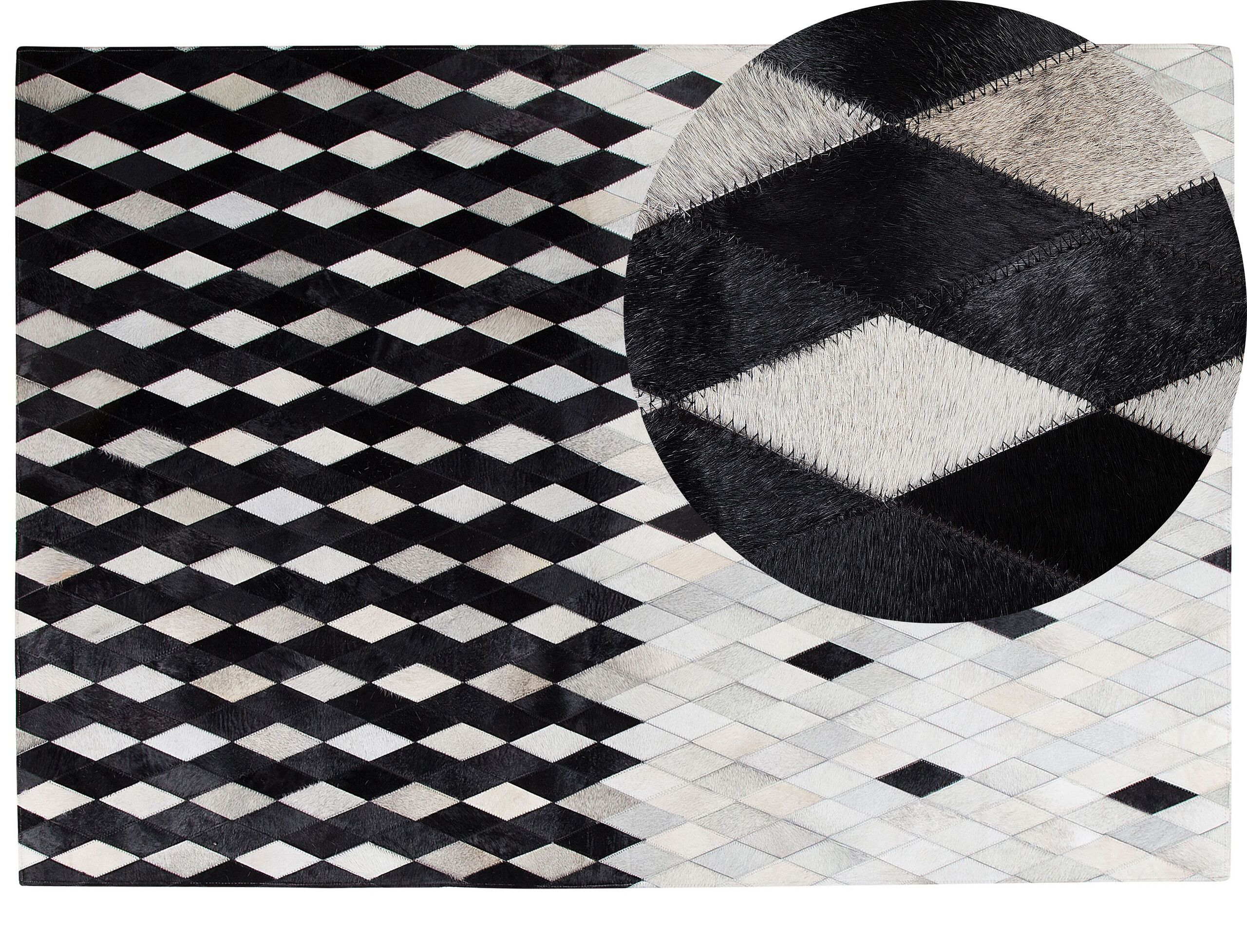 Cowhide Area Rug 160x230cm Black and White