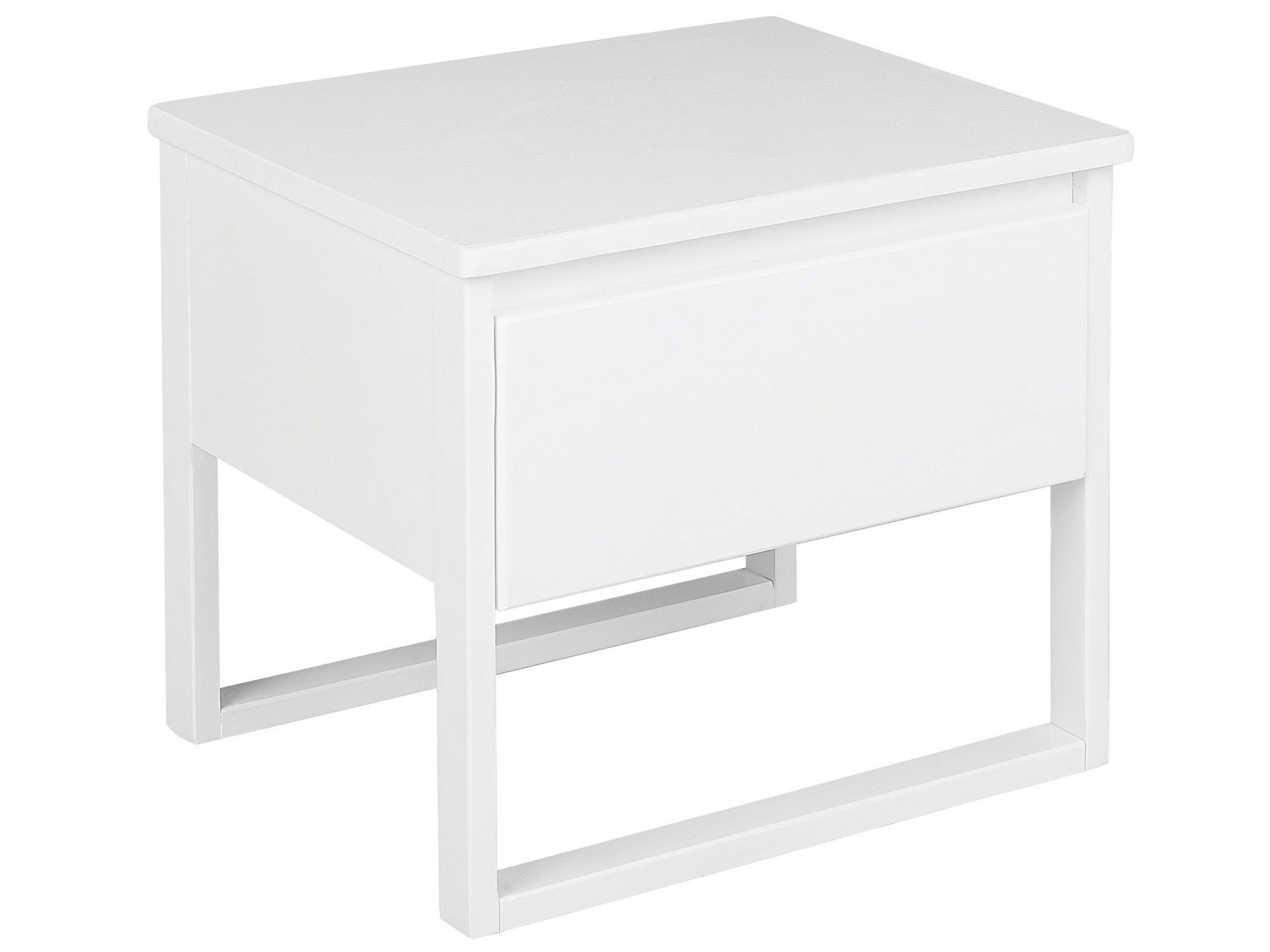Bedside Table - CLACTON 1 Drawer Nightstand White 50cm