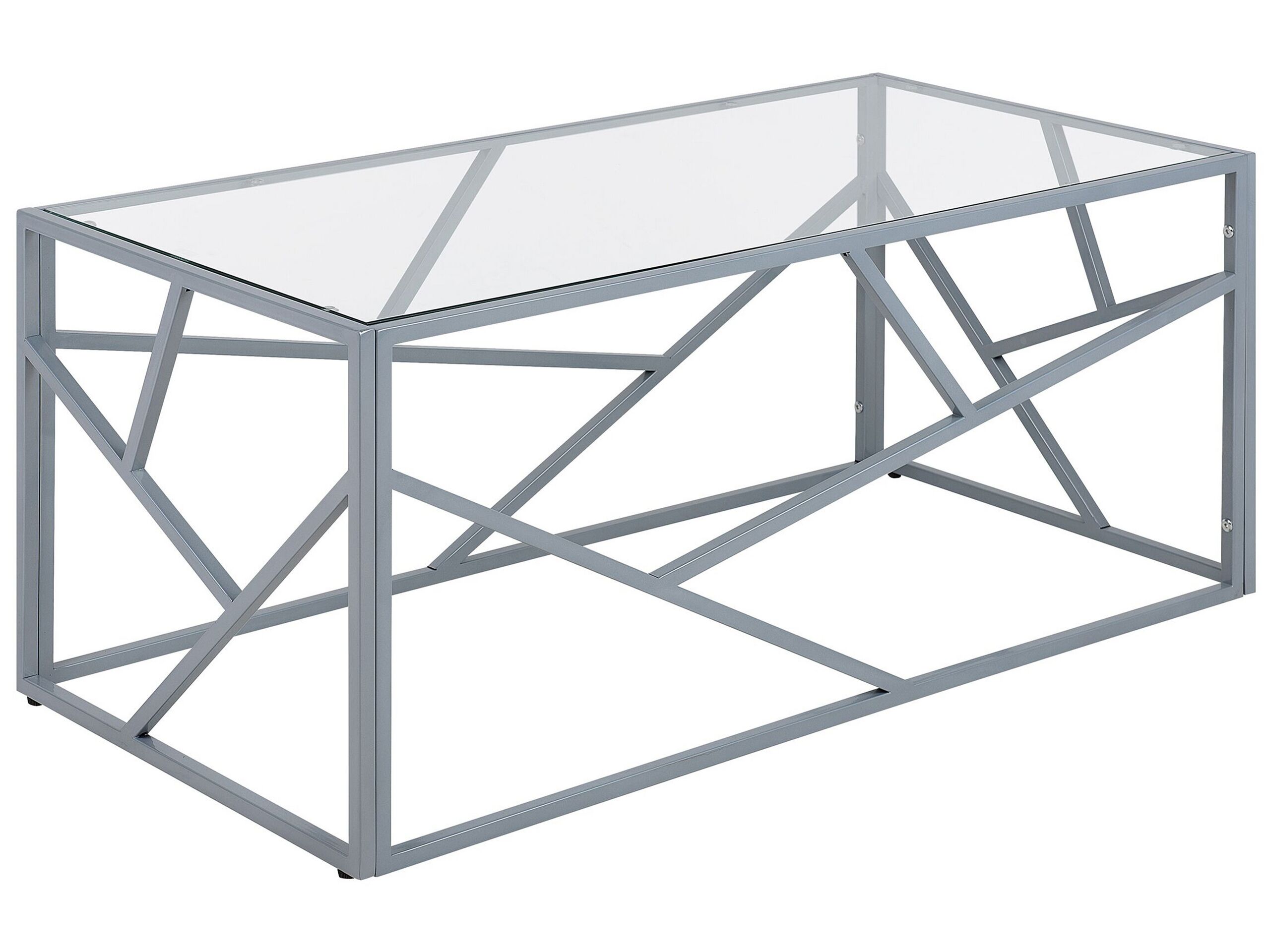 Glass Top Coffee Table Silver ORLAND