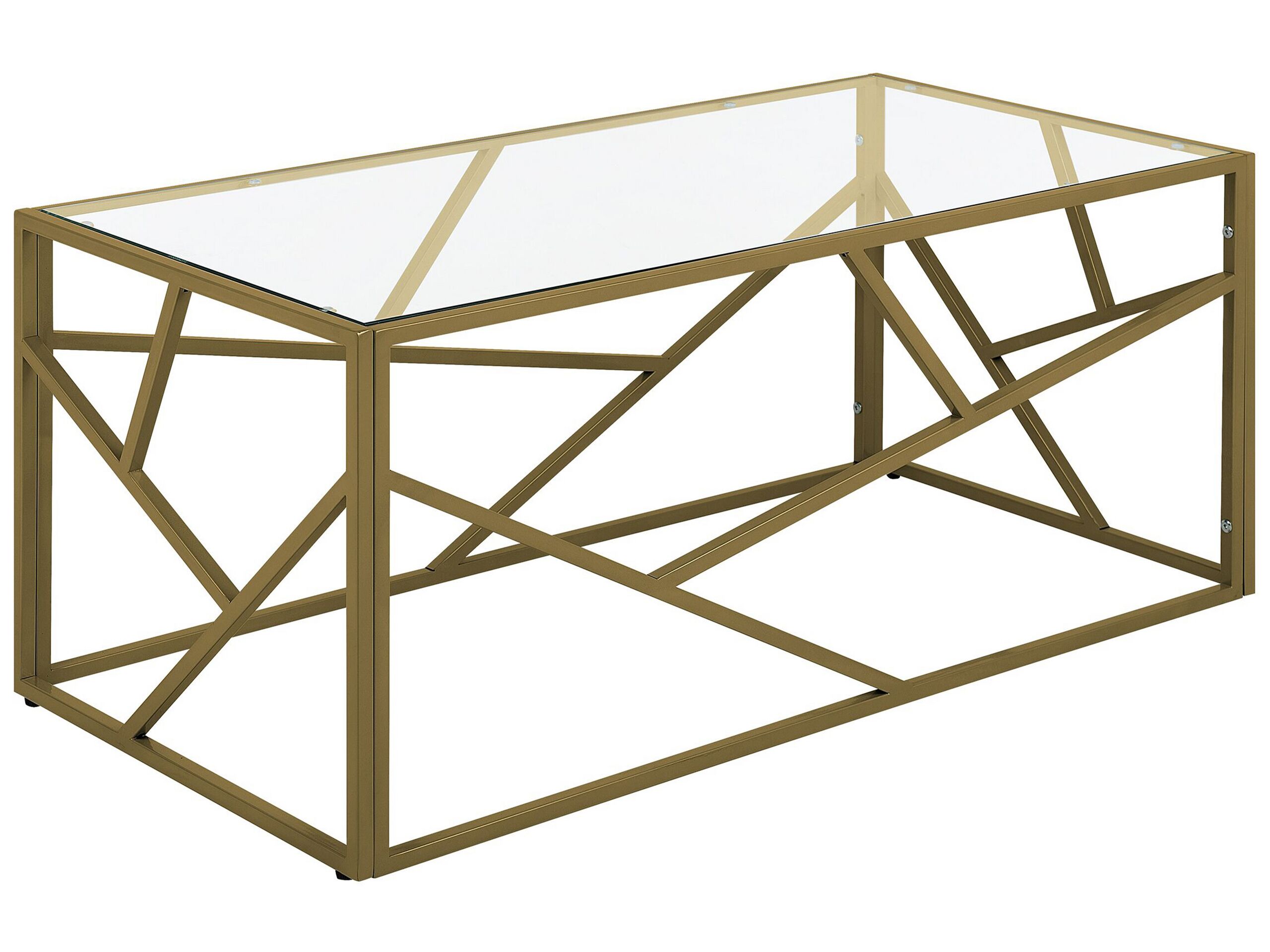 Glass Top Coffee Table Gold ORLAND