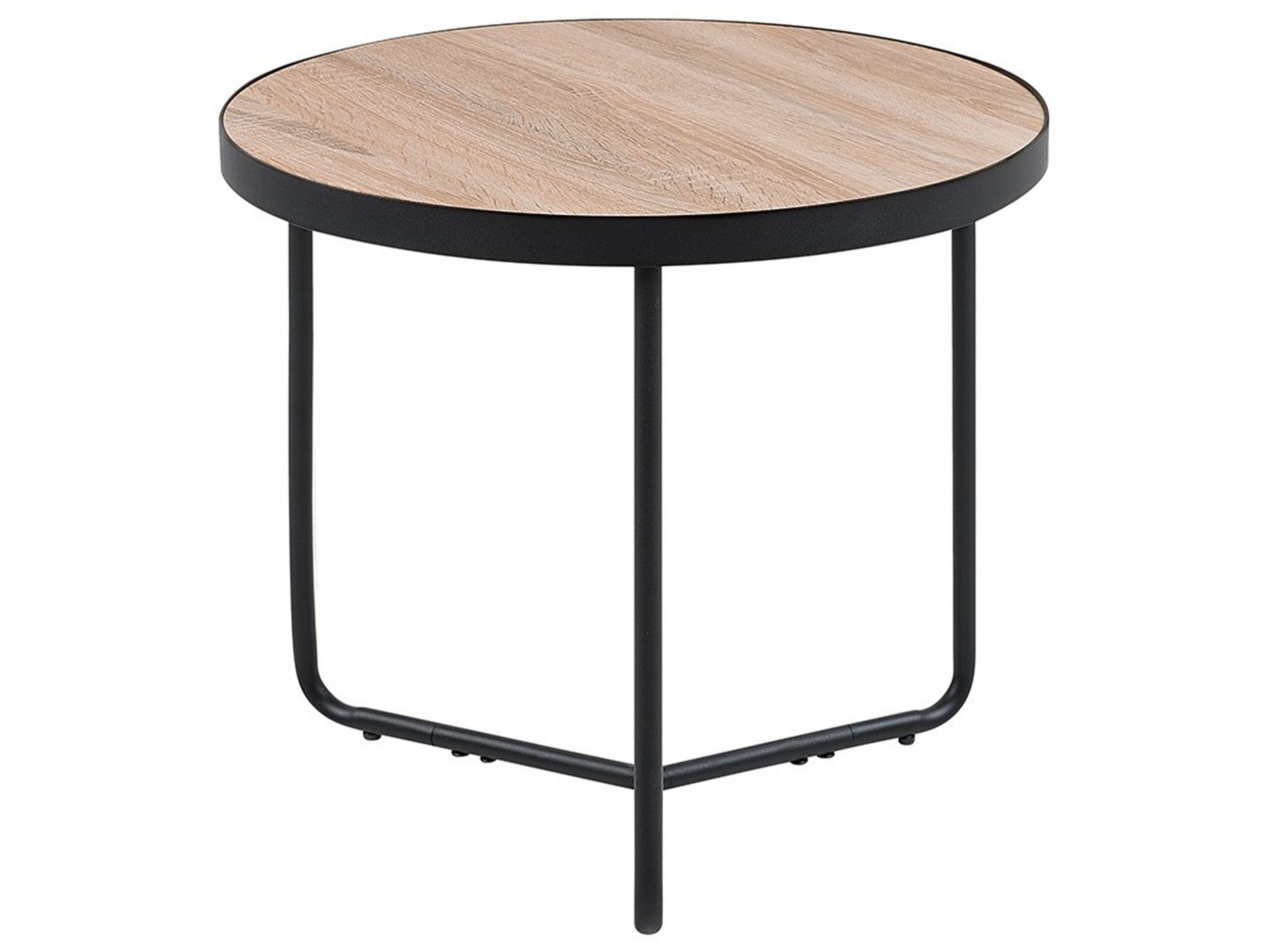 Coffee Table Light Wood with Black MELODY Small