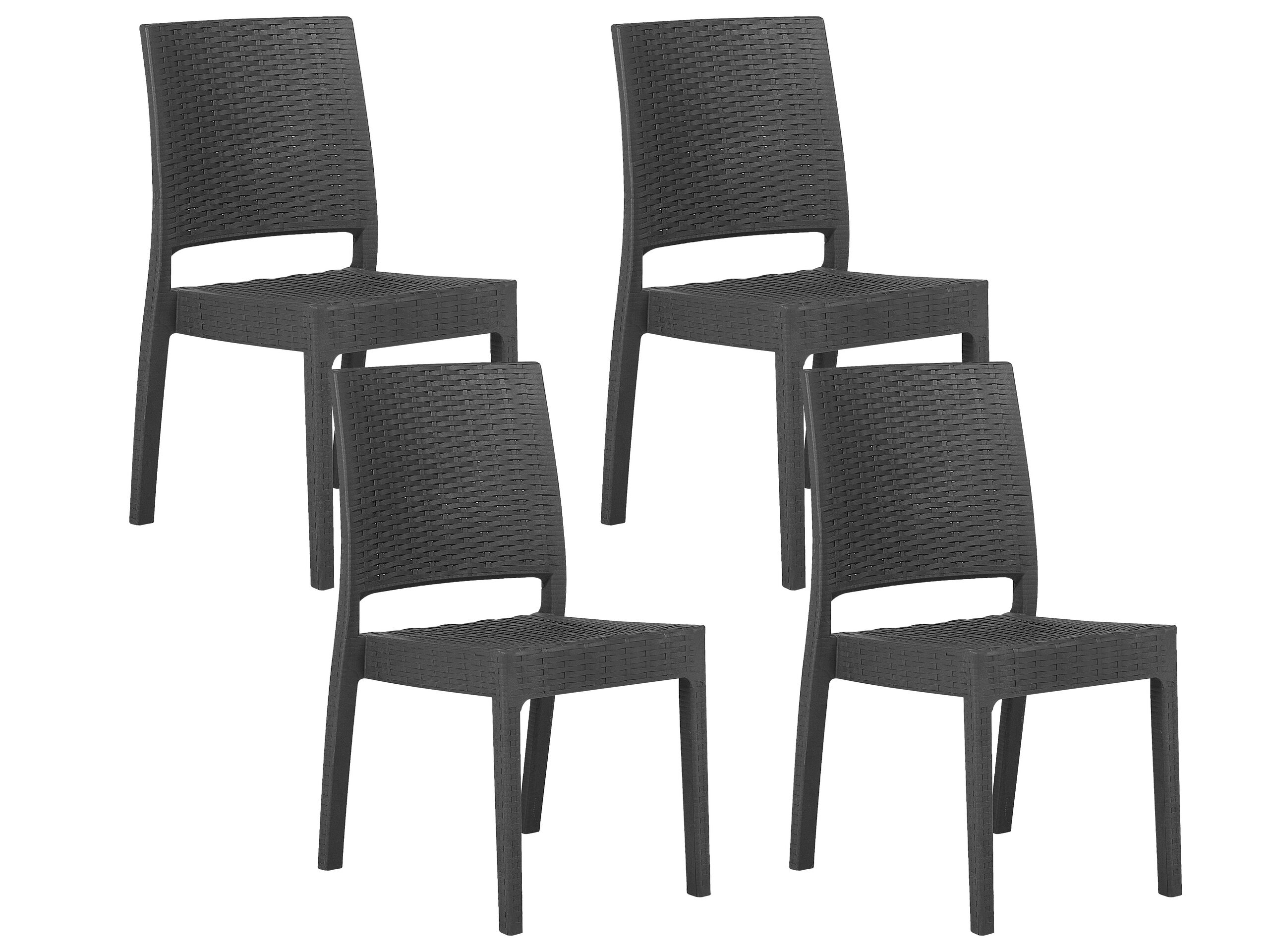 Set of 4 Garden Dining Chairs Grey FOSSANO