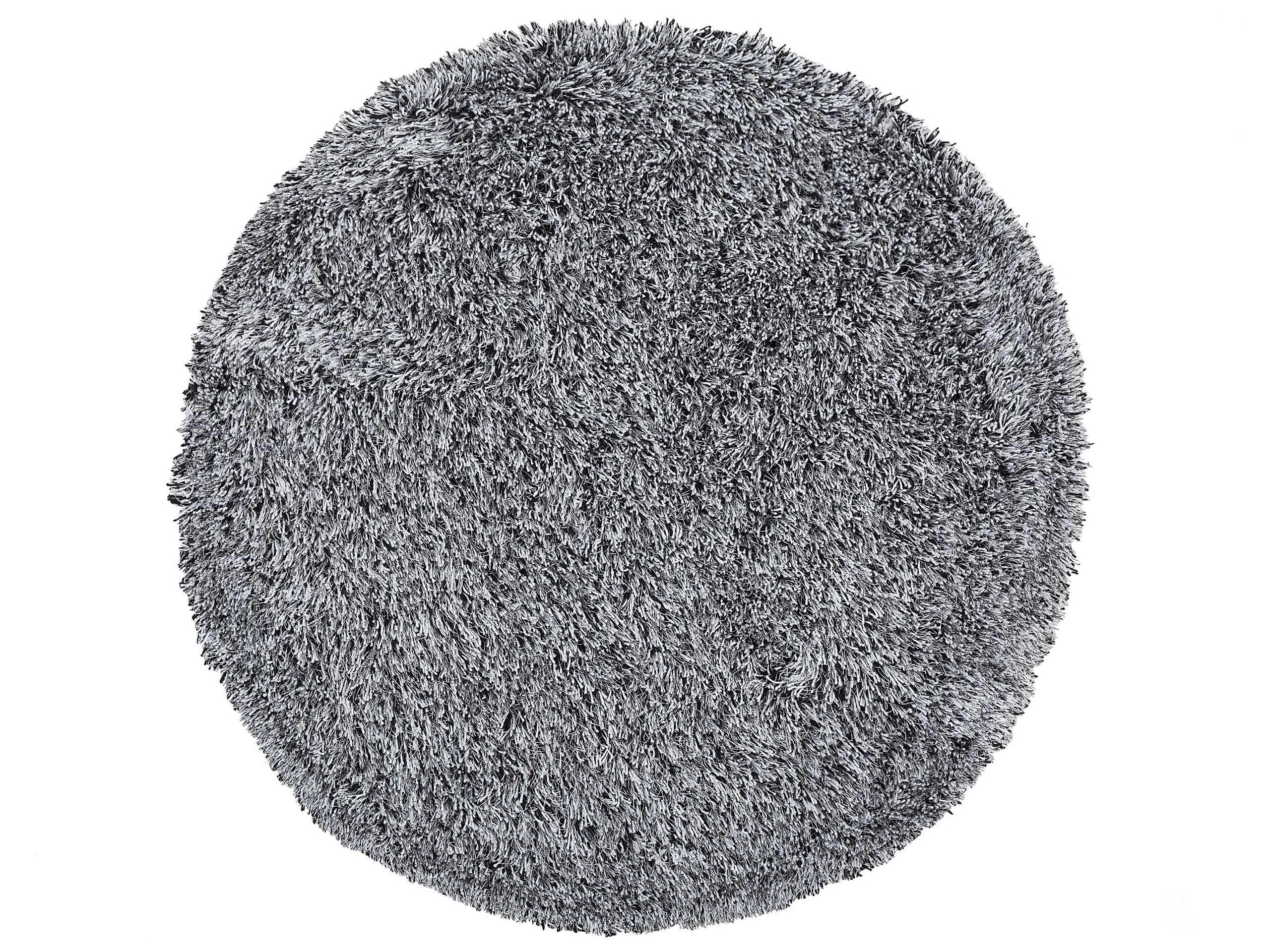 Shaggy Round Rug 140cm Black and White