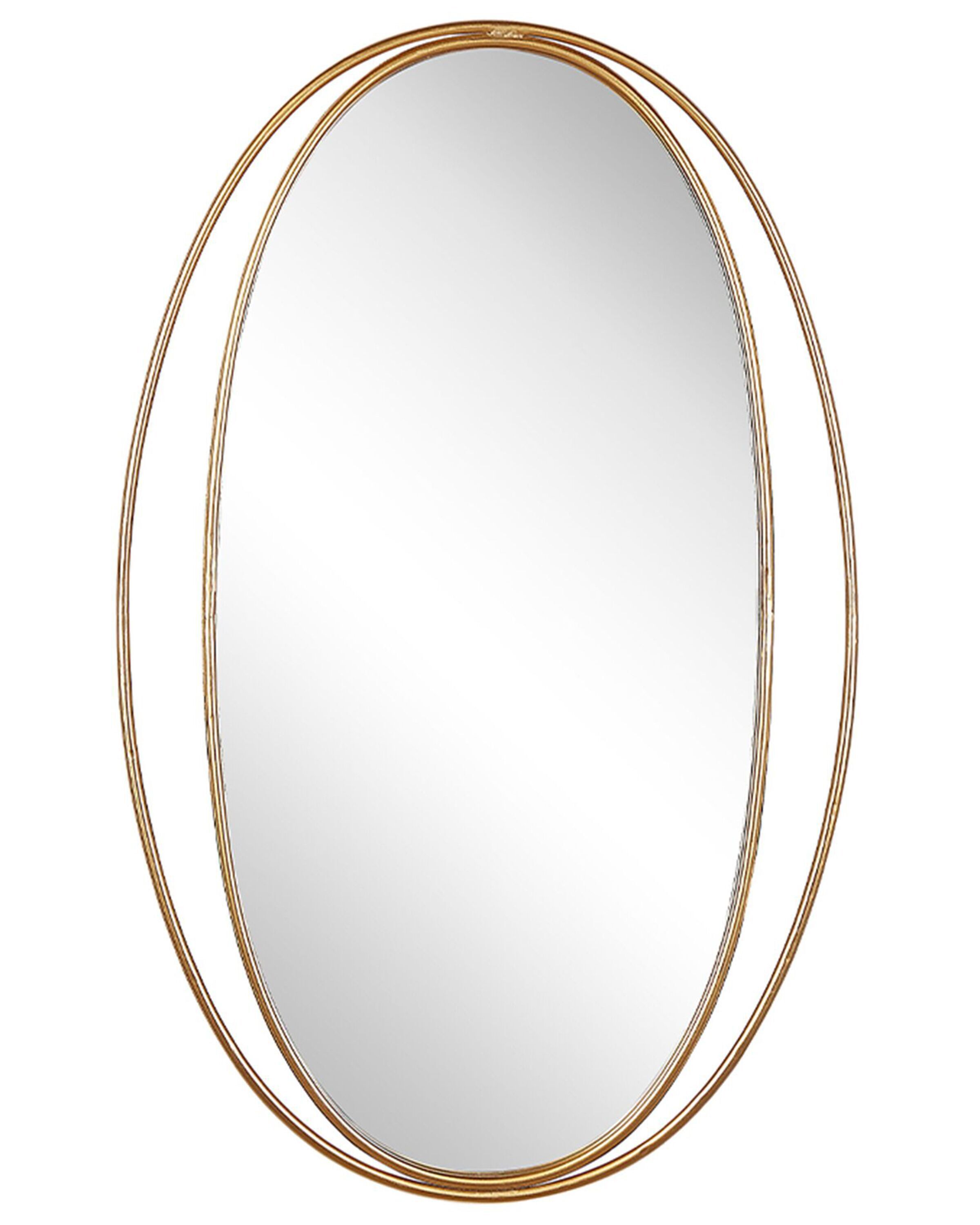 Oval Steel Wall Mirror 55x90cm Gold